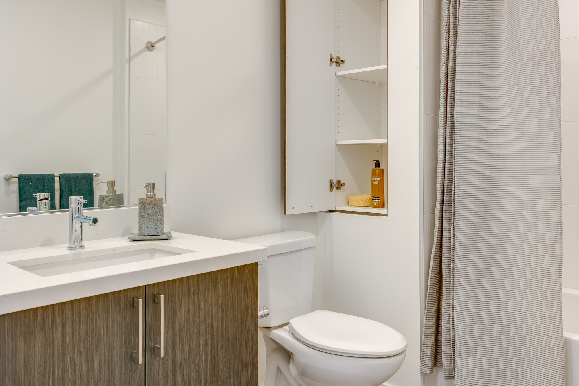 A bathroom at The Merian Apartments in San Diego, California.