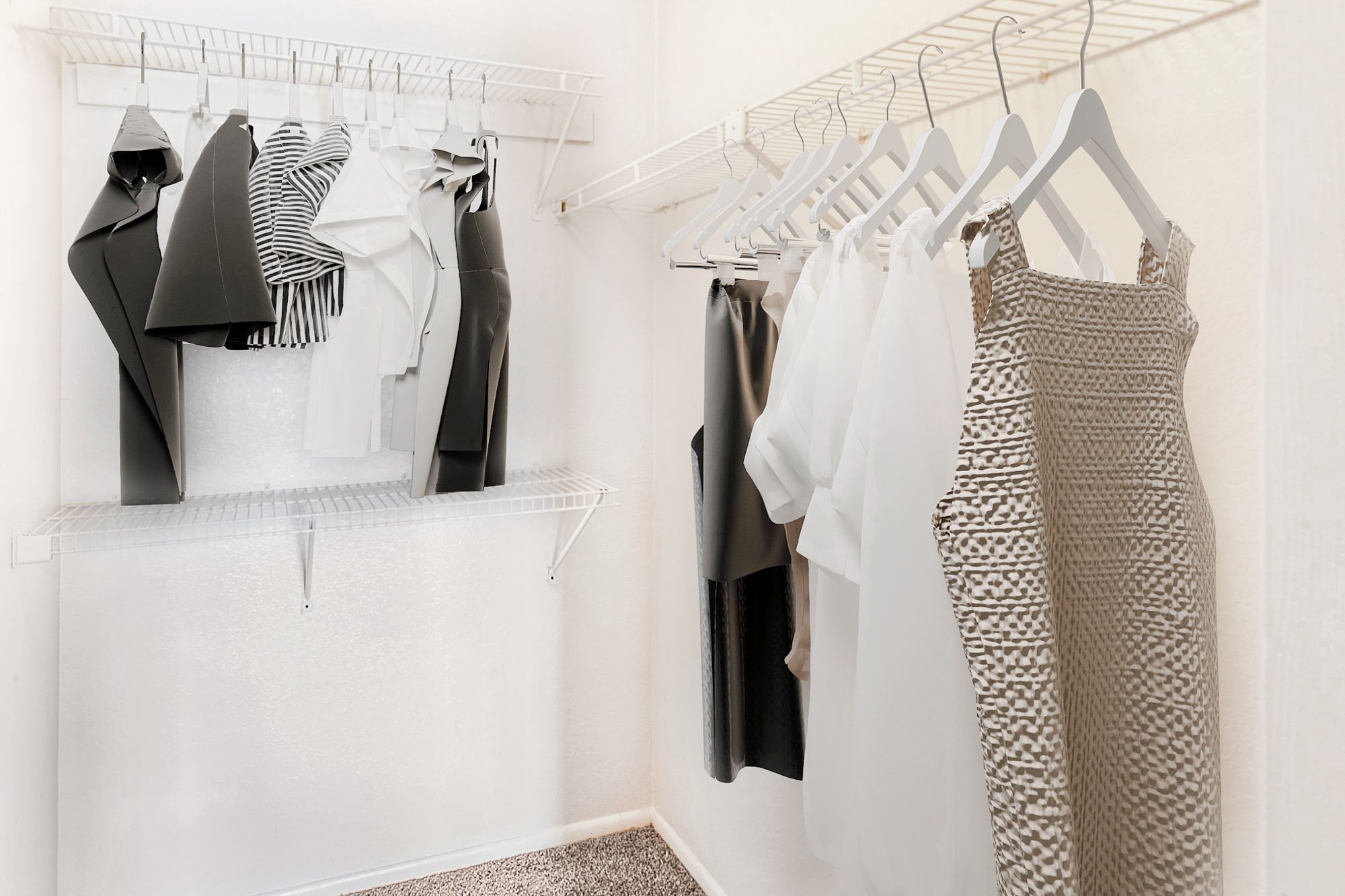 The closet in an apartment at Stillwater near Salt Lake City, Utah.