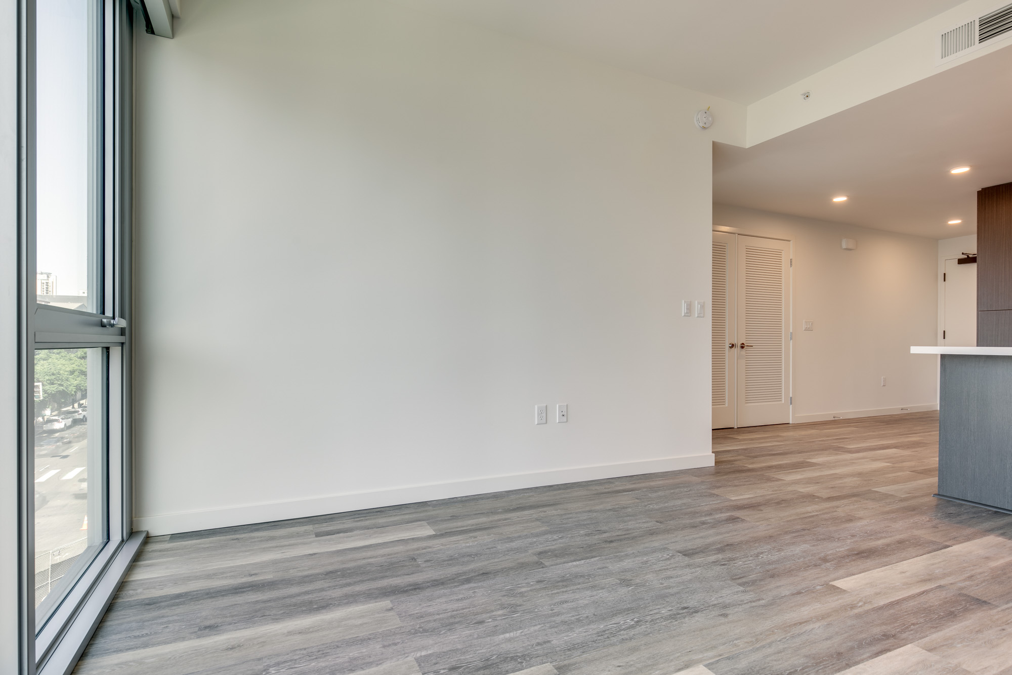 Living space at The Merian Apartments in San Diego, California.