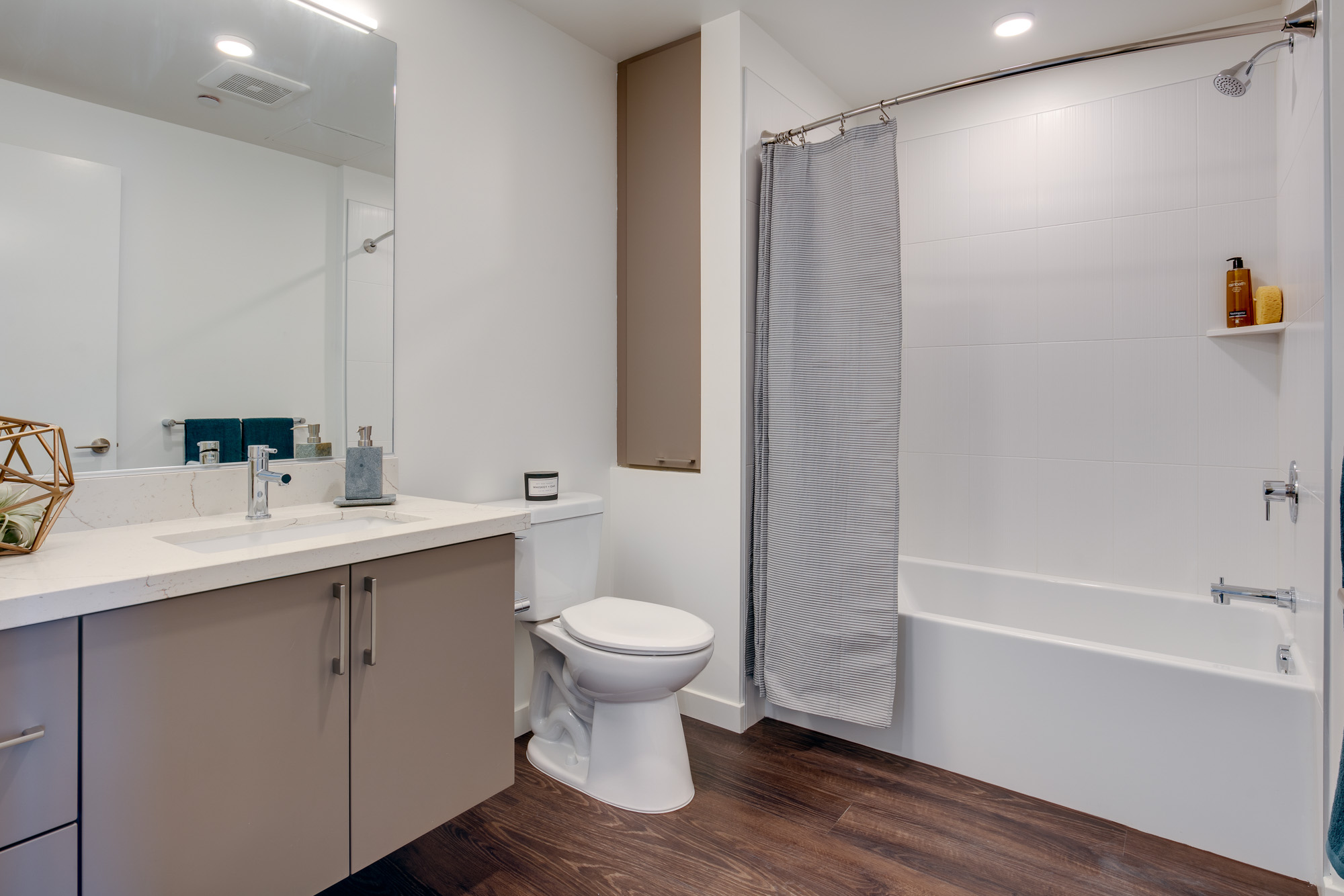 A bathroom at The Merian Apartments in San Diego, California.