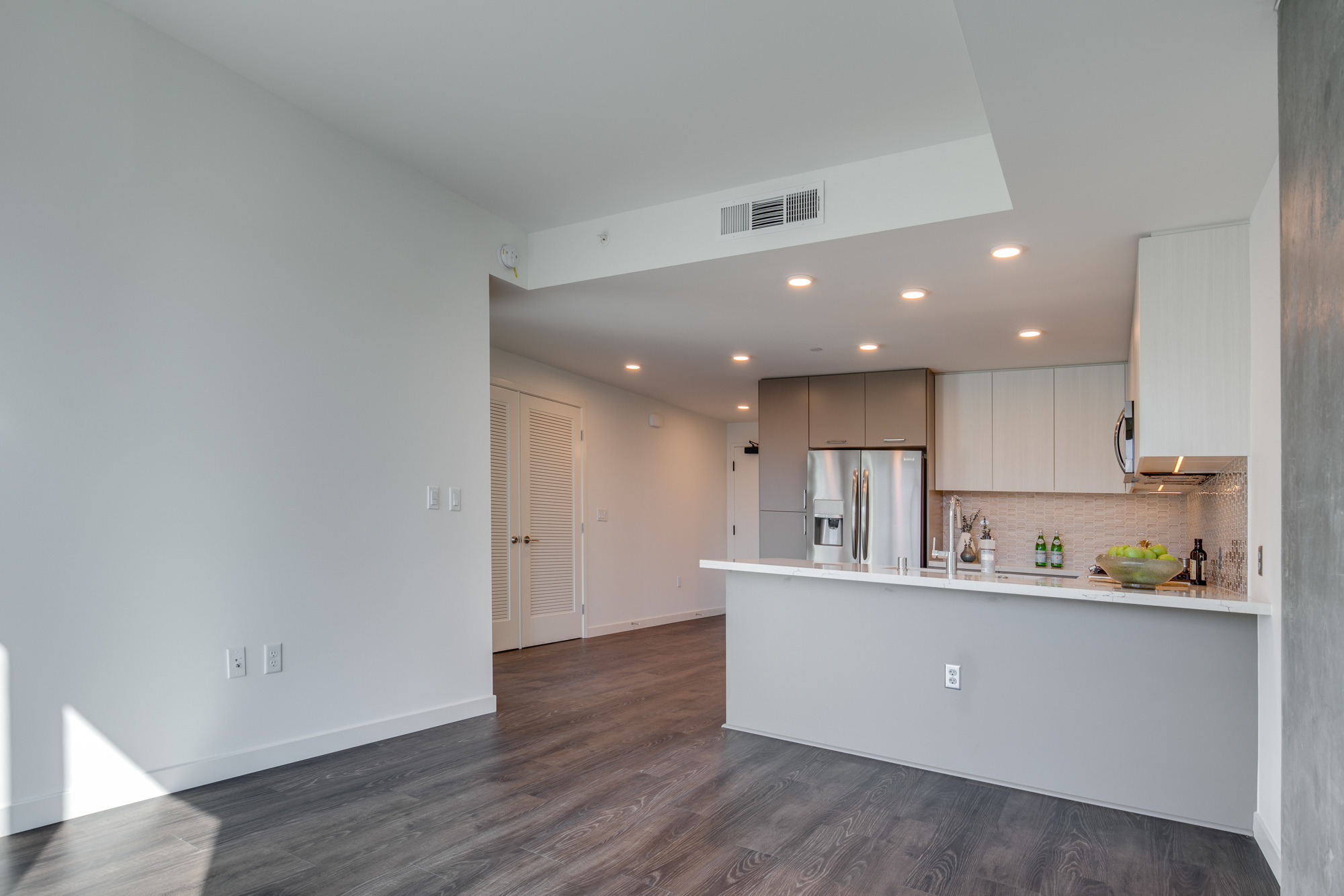 Living space at The Merian Apartments in San Diego, California.