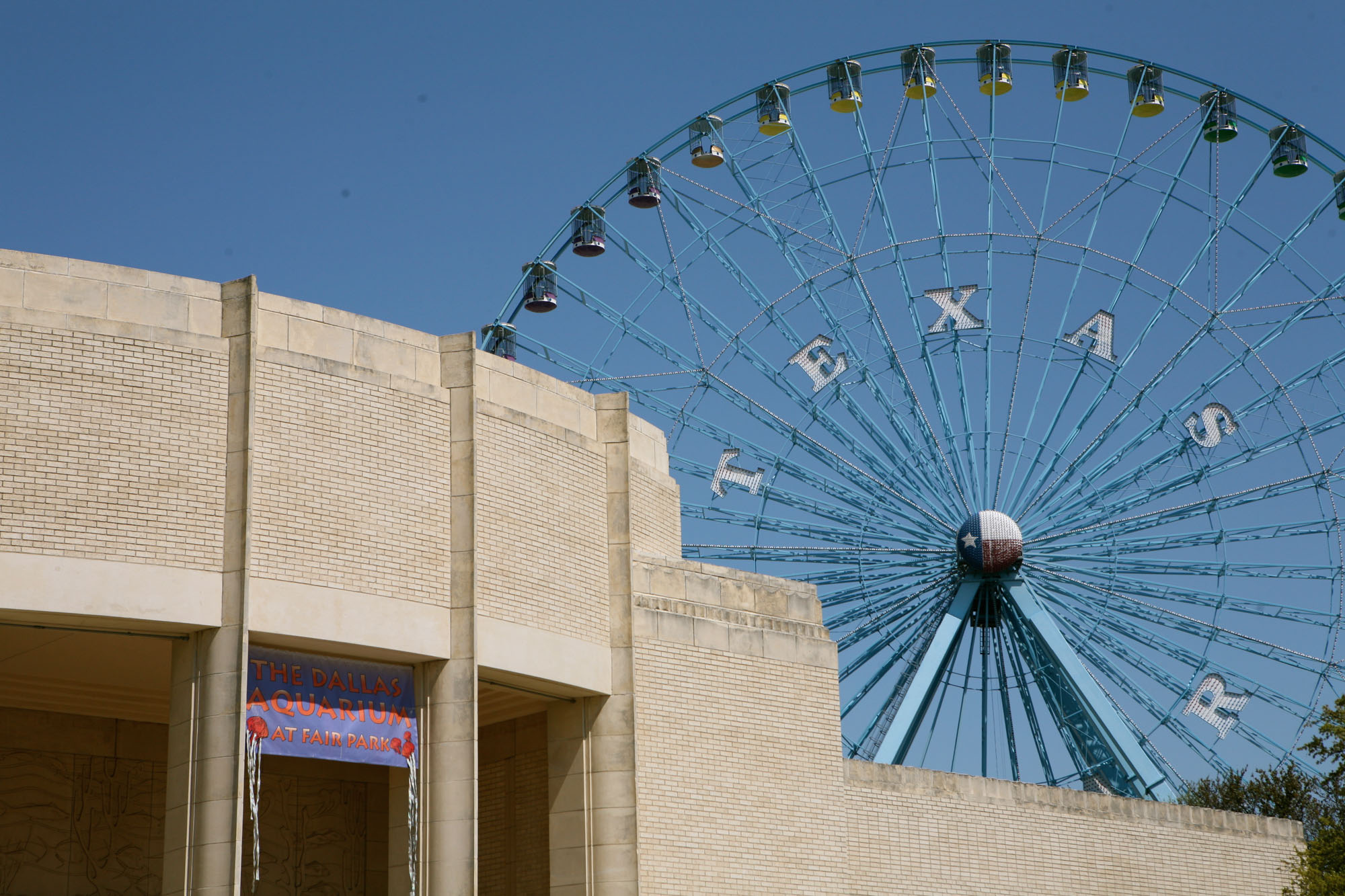 Ferris wheel near The Merc apartments in Mercantile Place in Dallas, TX