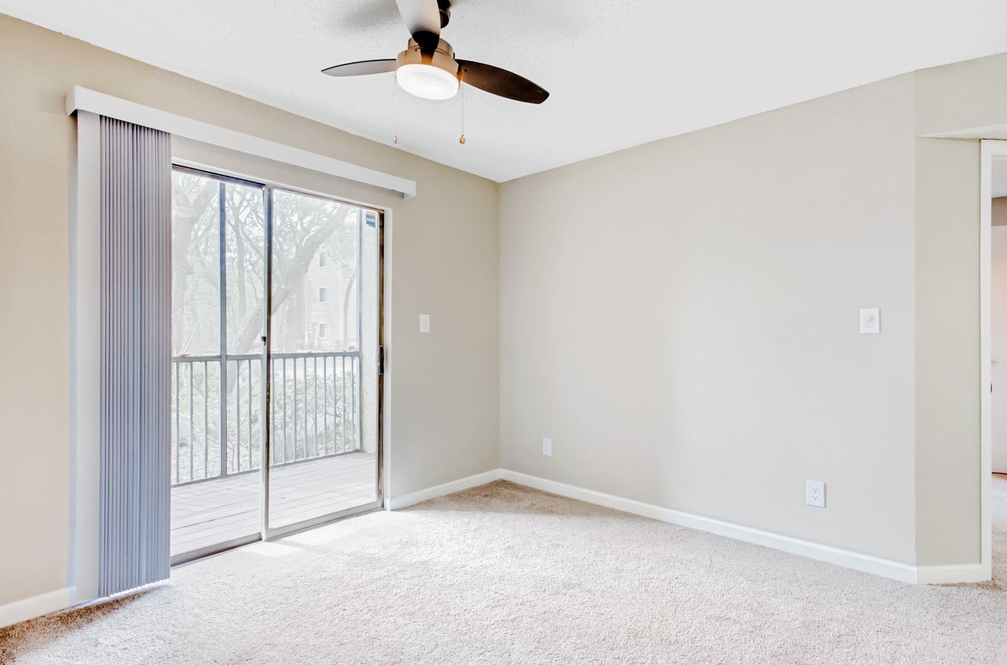 The living area in an apartment at The Dawson in Tampa, Florida.