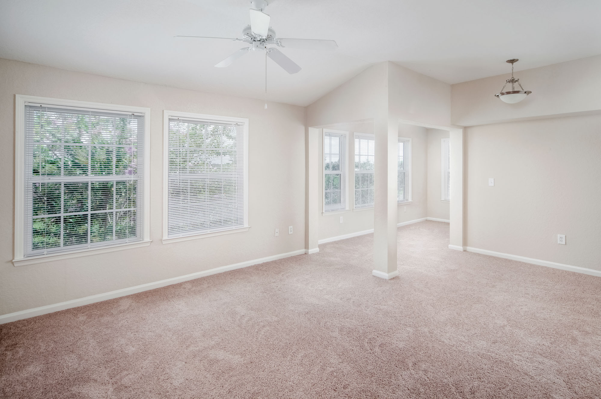 The living area in an apartment at Osprey Links at Hunter's Creek in Orlando, Florida.