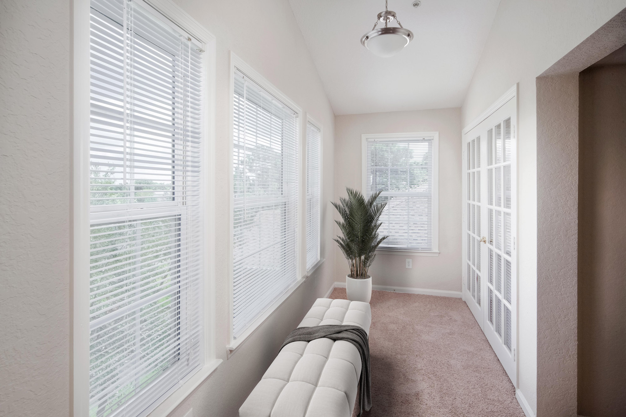 The hallway of an apartment at Osprey Links at Hunter's Creek in Orlando, Florida.