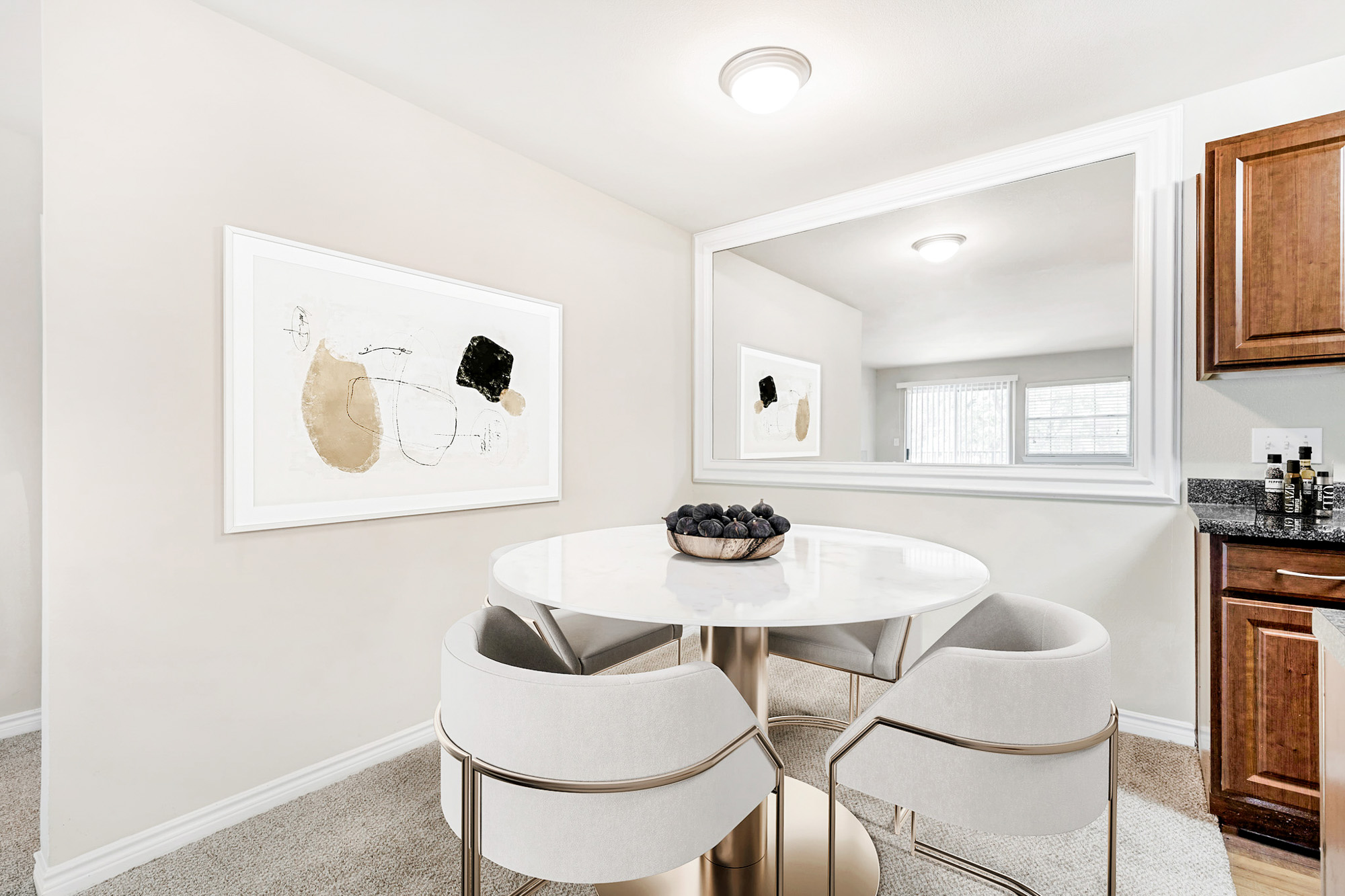 The dining area in an apartment at The Gables of McKinney in McKinney, TX.