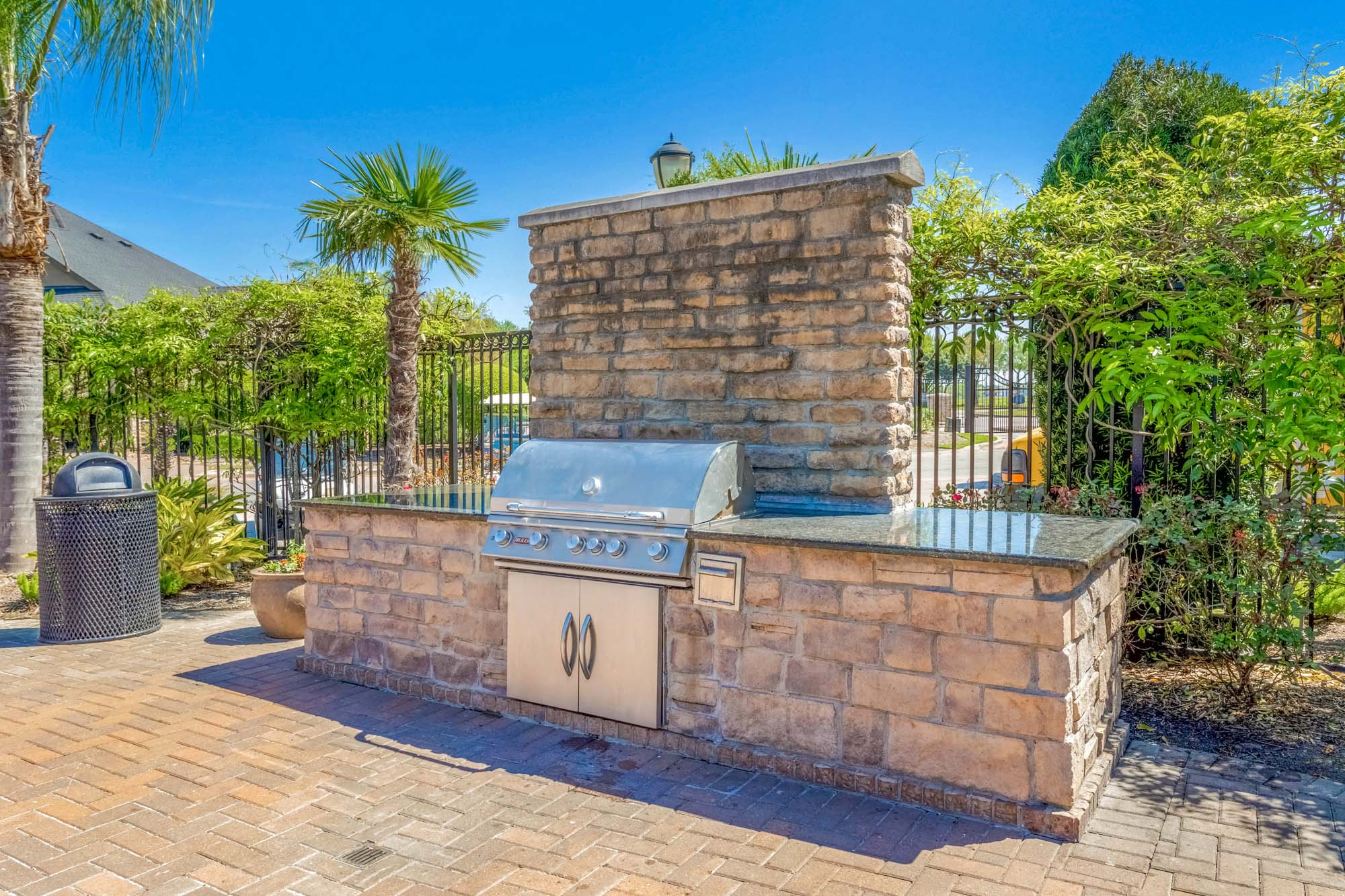 The grills at The Villas at Shadow Creek apartments in Houston, TX.