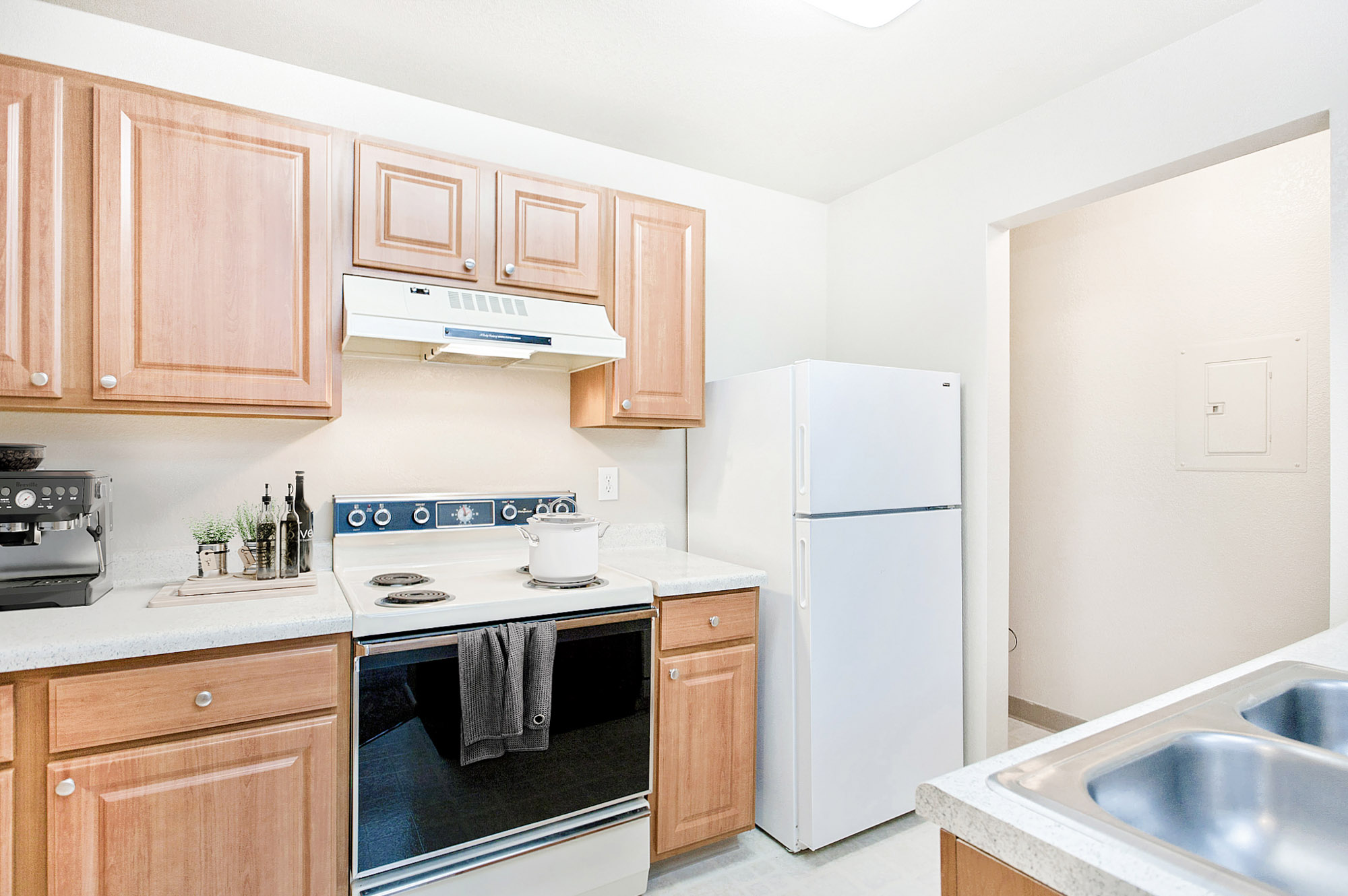 The kitchen in an apartment at Stillwater in Murray, Utah.