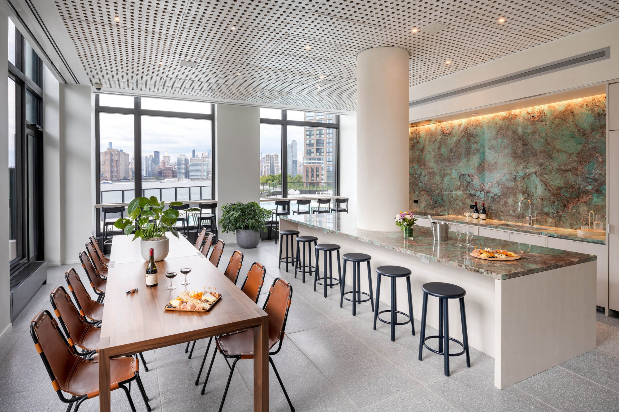 The lounge at The Bellslip apartments in Greenpoint Landing, Brooklyn.