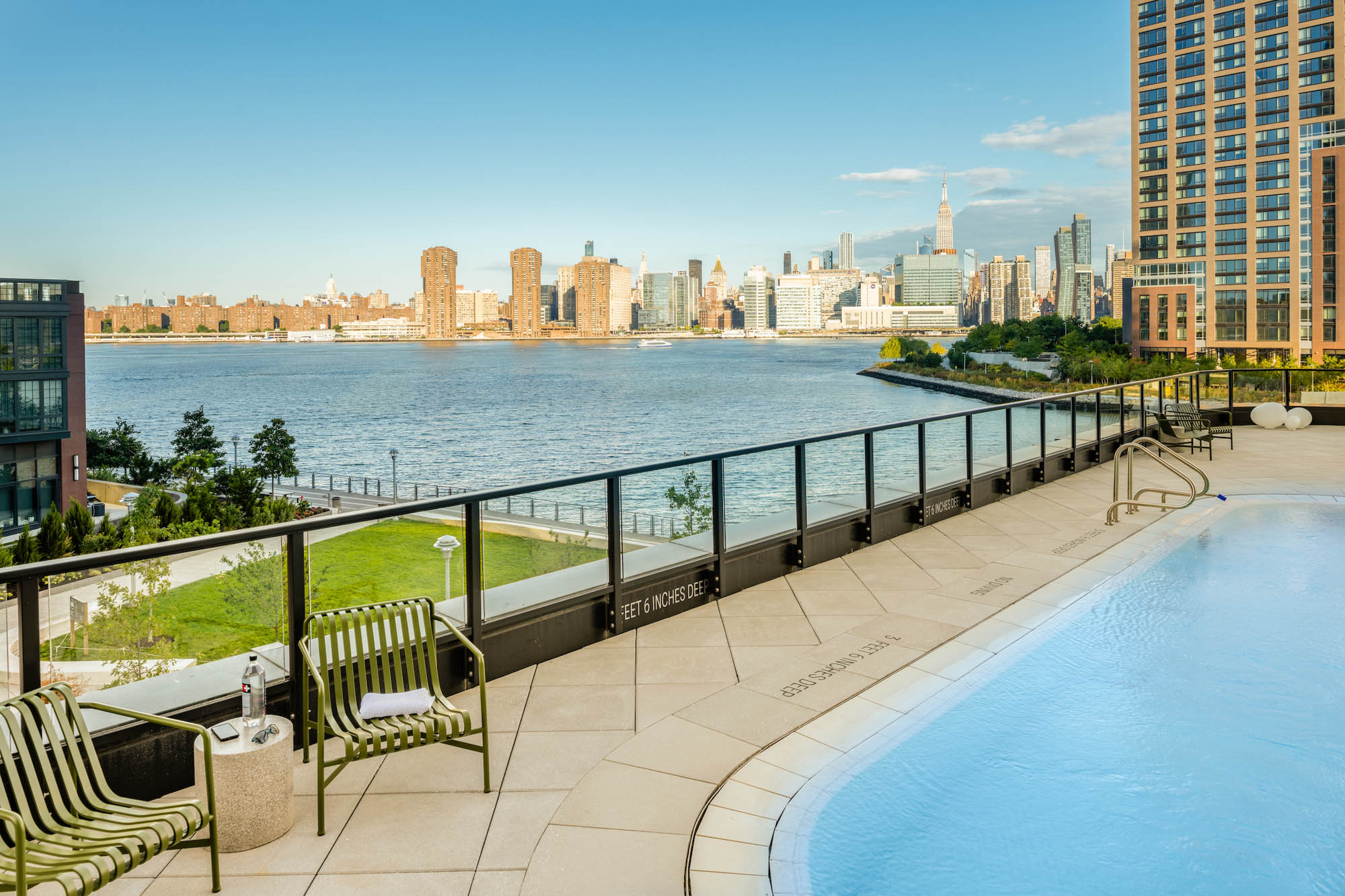 The pool at The Bellslip apartments in Greenpoint Landing, Brooklyn.