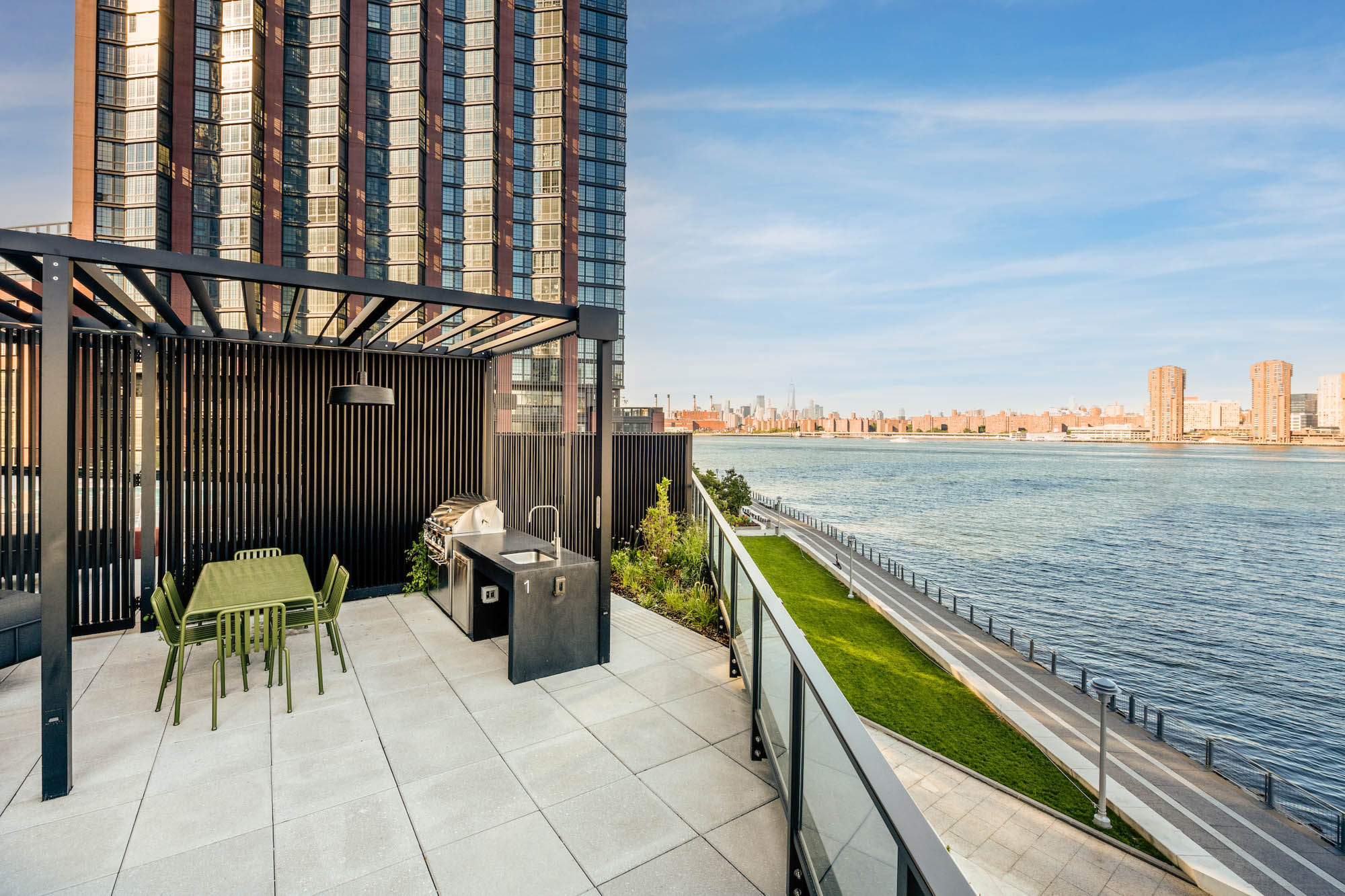 The grilling station at The Bellslip apartments in Greenpoint Landing, Brooklyn.