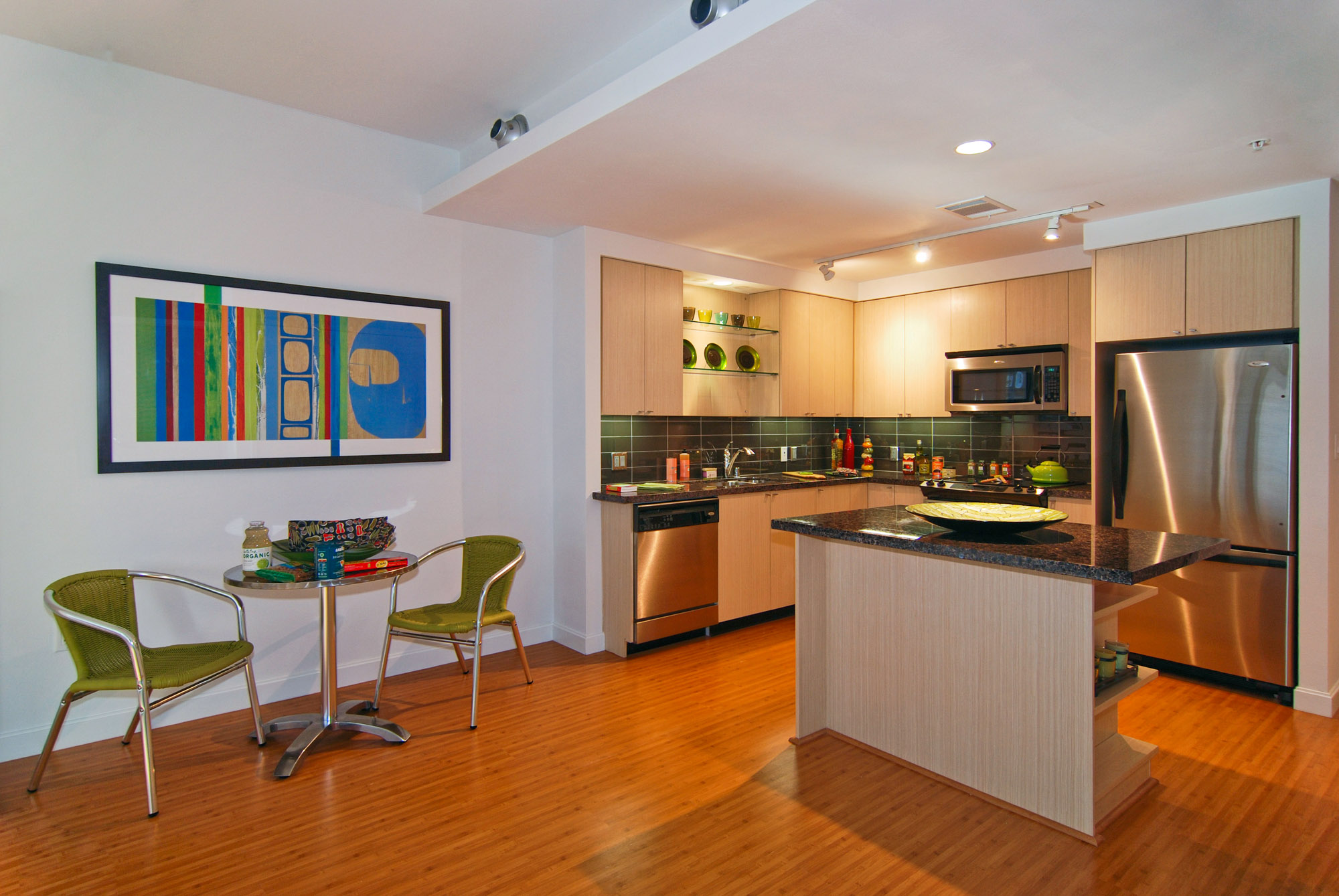 Kitchen and dining space at The Element.