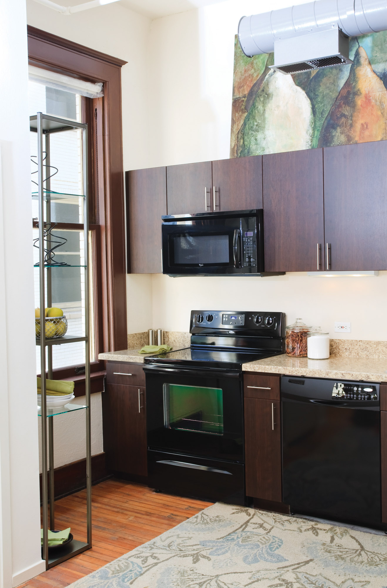 Kitchen at The Wilson apartments in Mercantile Place in Dallas, TX