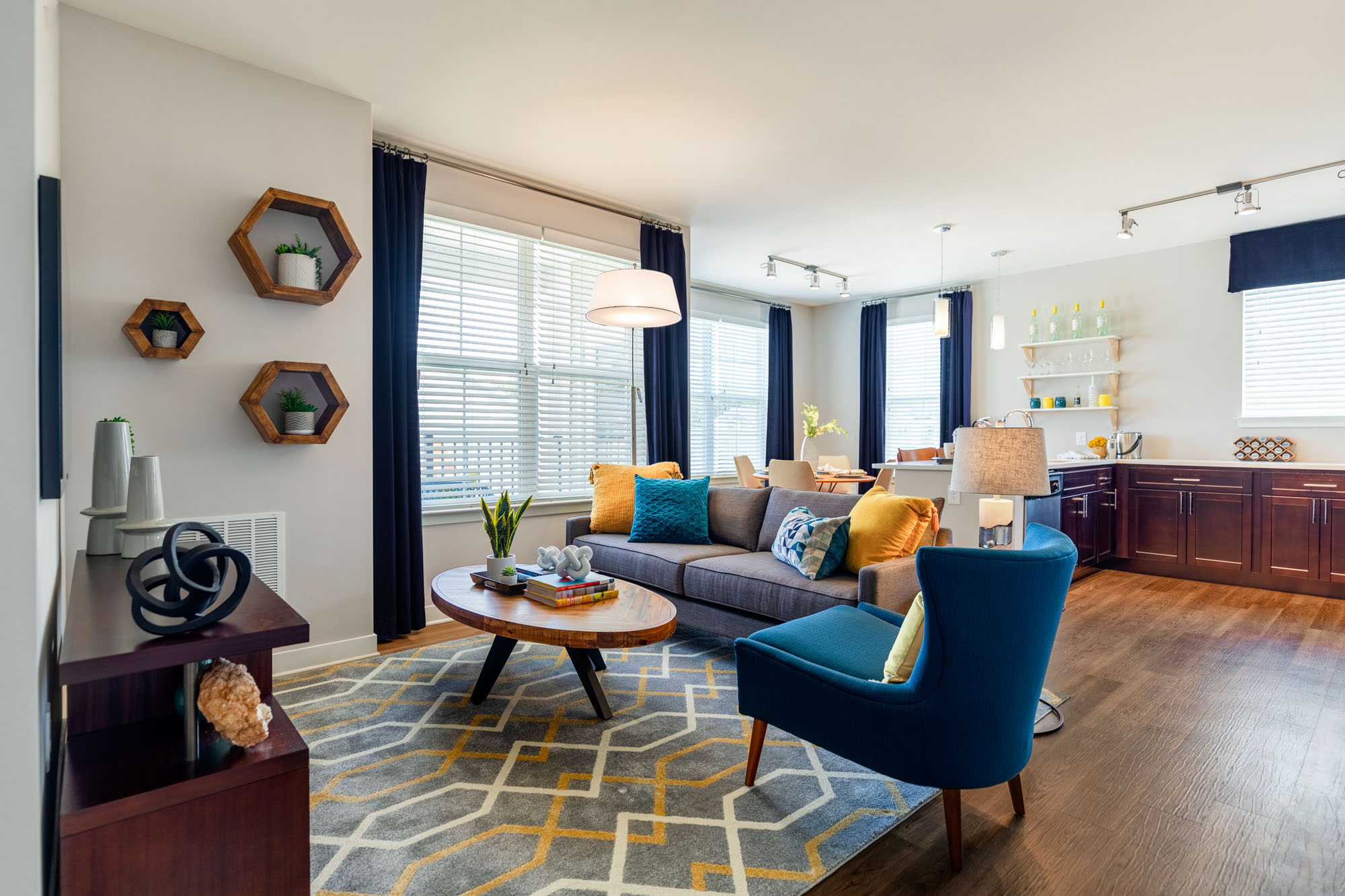 A living area at Briggs and Union apartments in Mount Laurel, New Jersey.