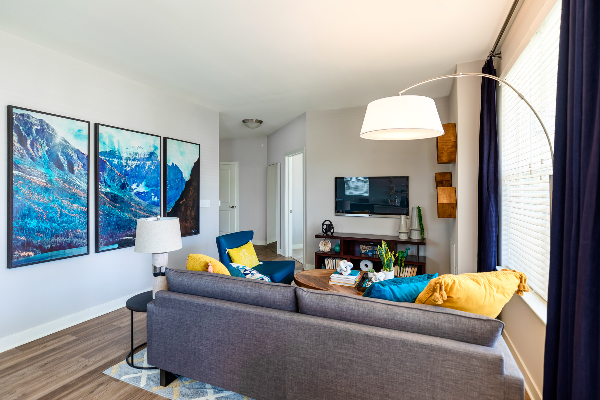 A living area at Briggs and Union apartments in Mount Laurel, New Jersey.