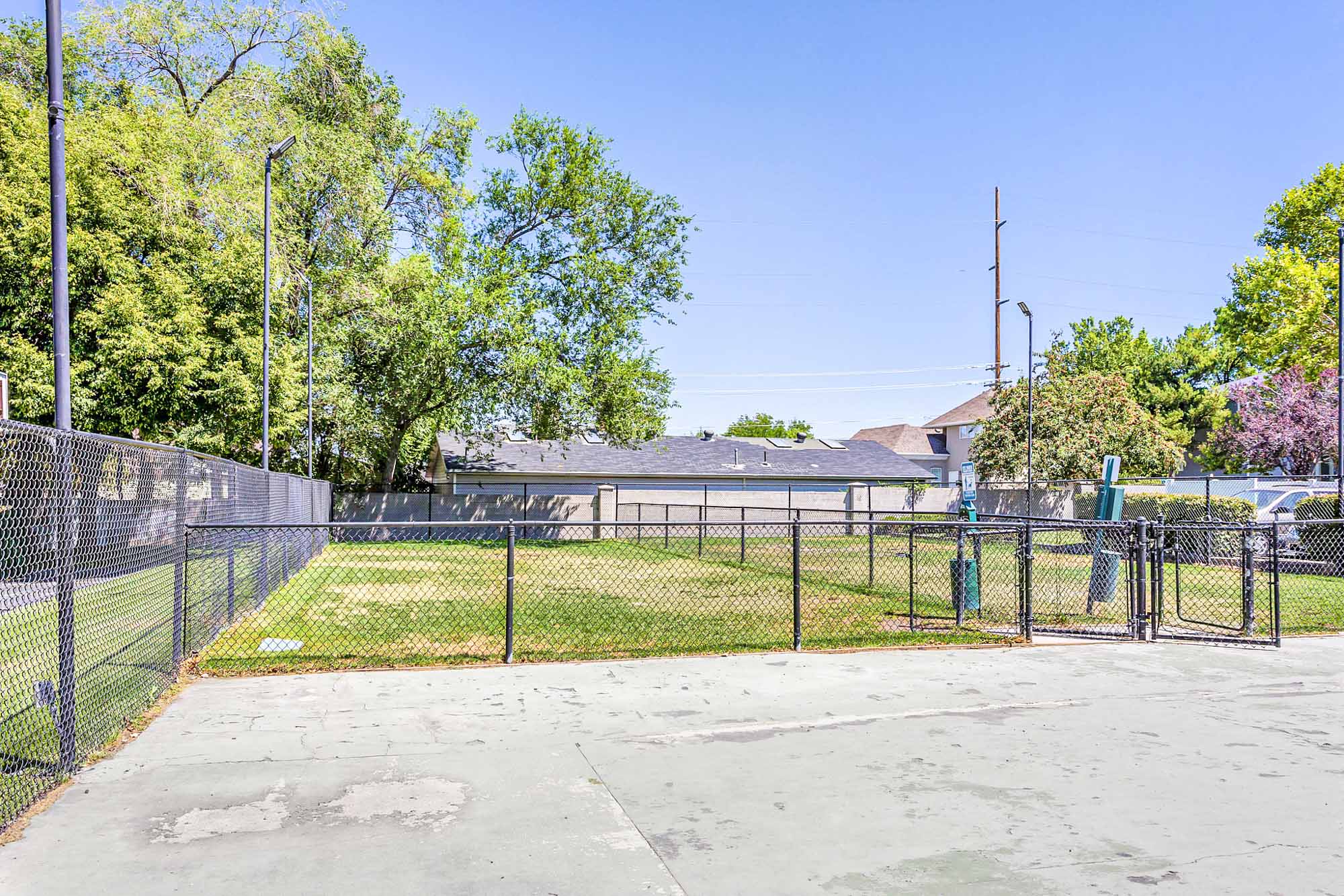 The dog run at James Pointe apartments in Murray, Utah.