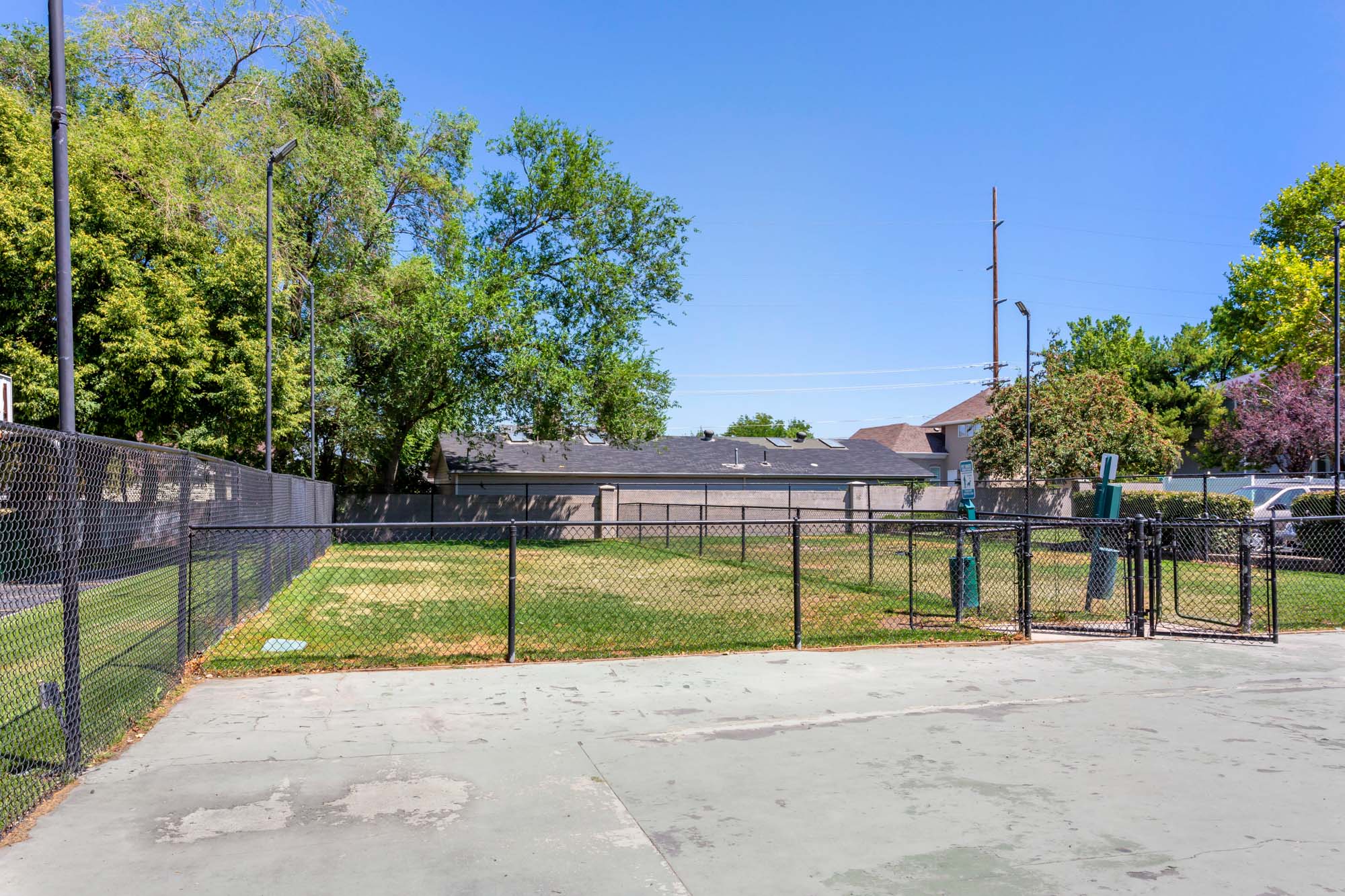 The dog run at James Pointe apartments near Salt Lake City, Utah.