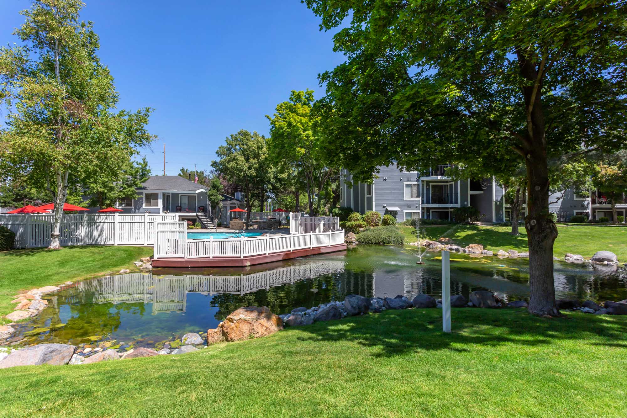 A water feature at James Pointe apartments near Salt Lake City, Utah.