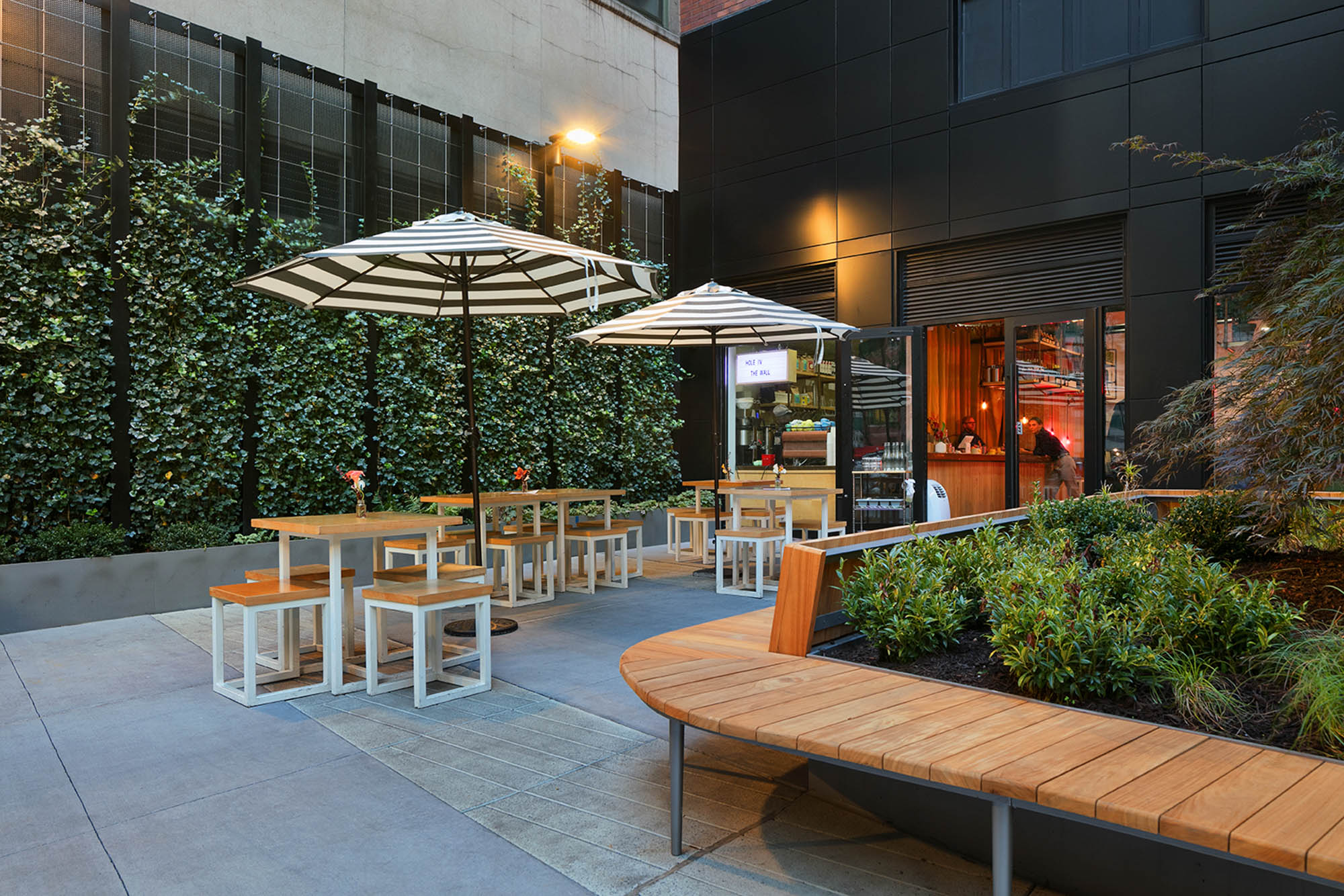 The restaurant at 15 Cliff apartments in Manhattan, NYC.