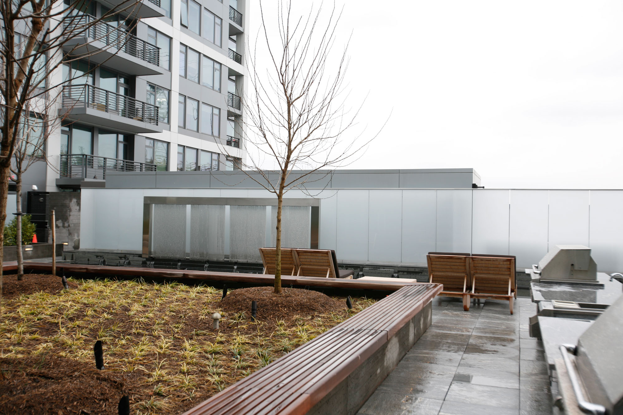 The outdoor terrace with grilling stations at Twelve12 in Navy Yard, Washington DC.