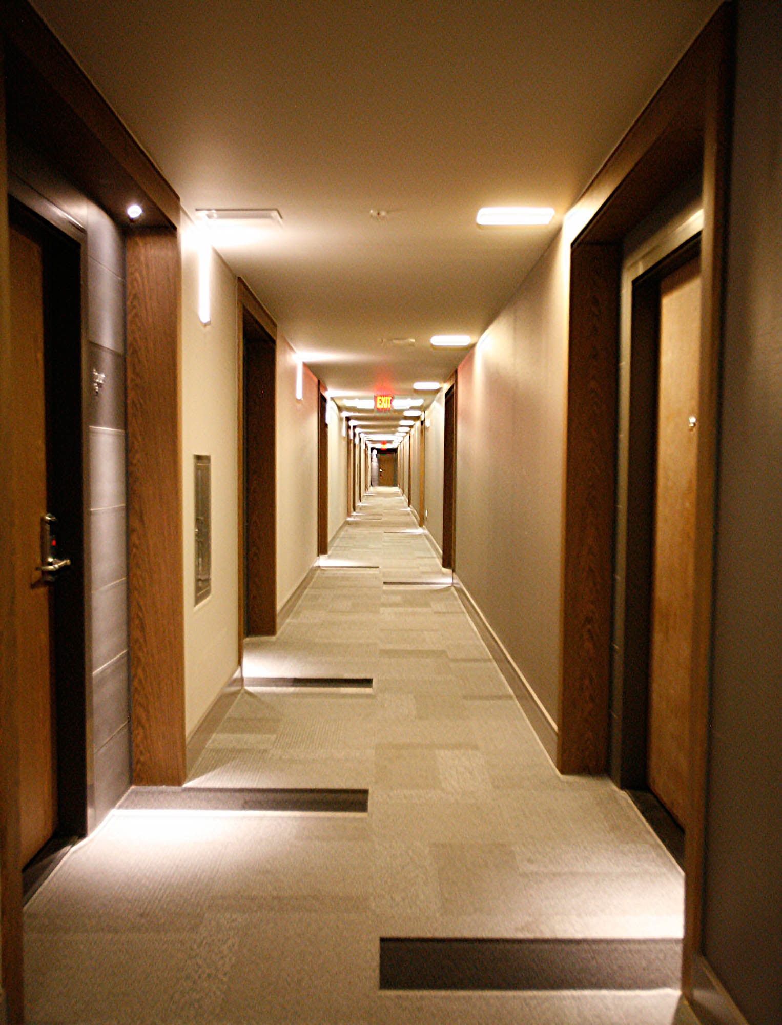 The hallway at Twelve12 apartments in Navy Yard, Washington DC.