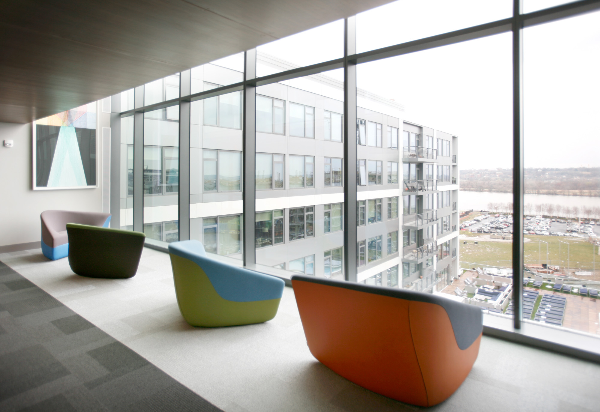 The lounge at Twelve12 apartments in Navy Yard, Washington DC.