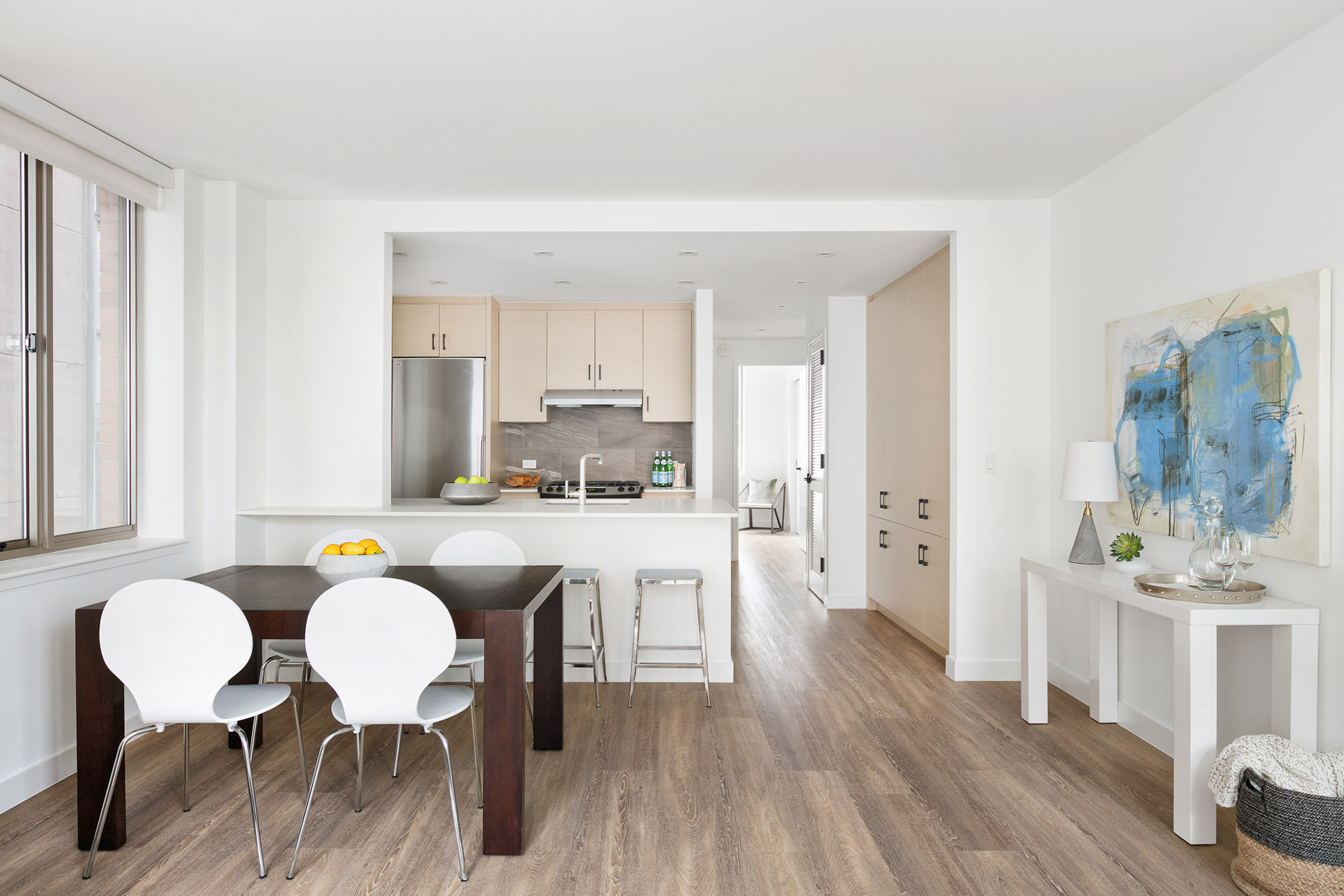 The living room at 15 Cliff apartments in Manhattan, NYC.