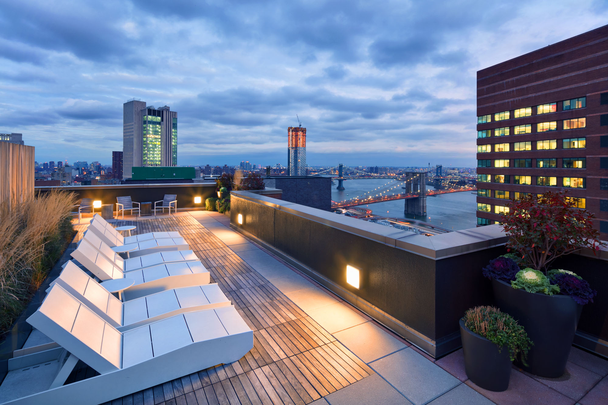 The rooftop lounge at 15 Cliff apartments in Manhattan, NYC.