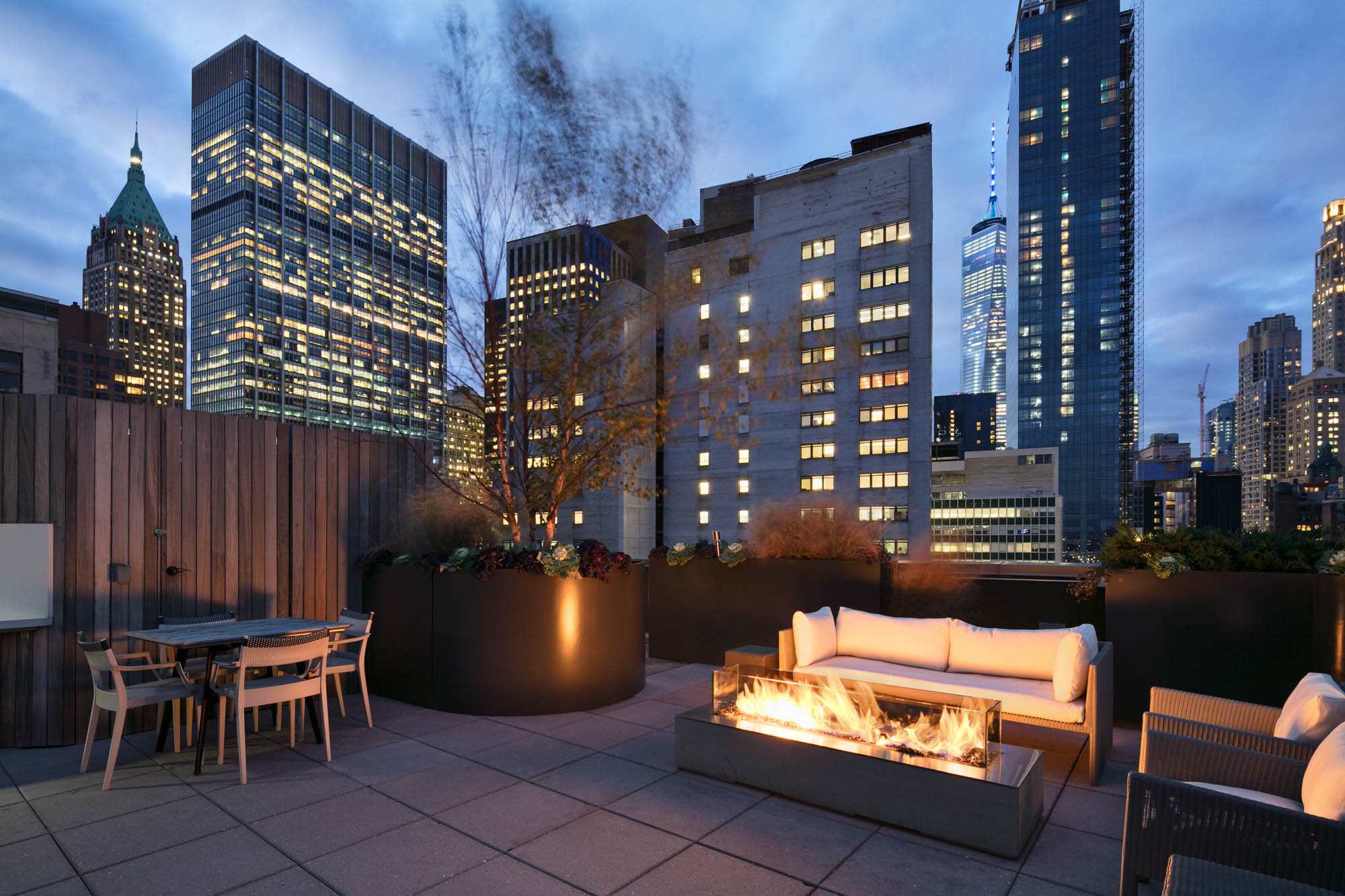 The rooftop lounge at 15 Cliff apartments in Manhattan, NYC.