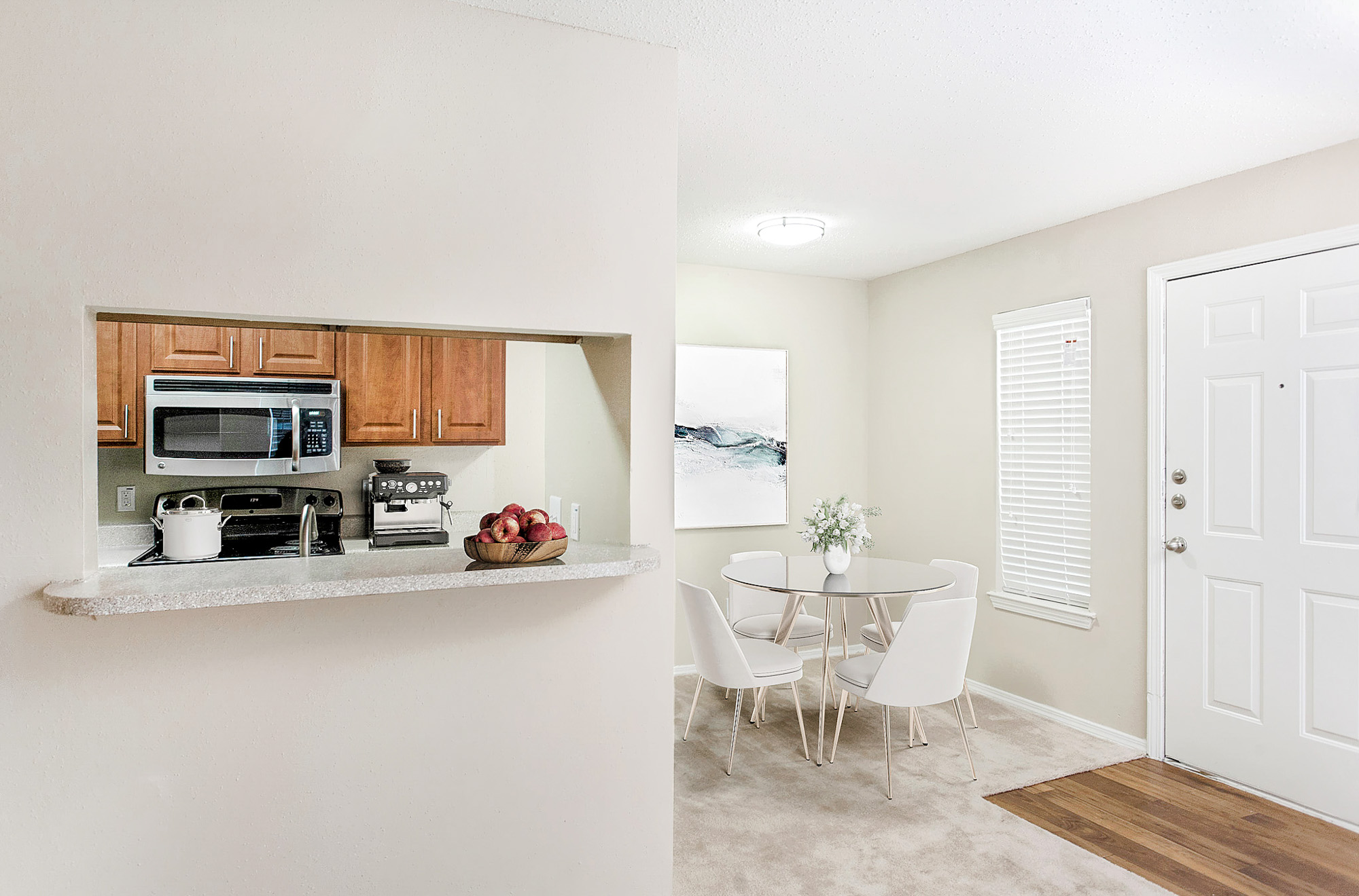 The kitchen in an apartment at The Gables of McKinney in McKinney, TX.