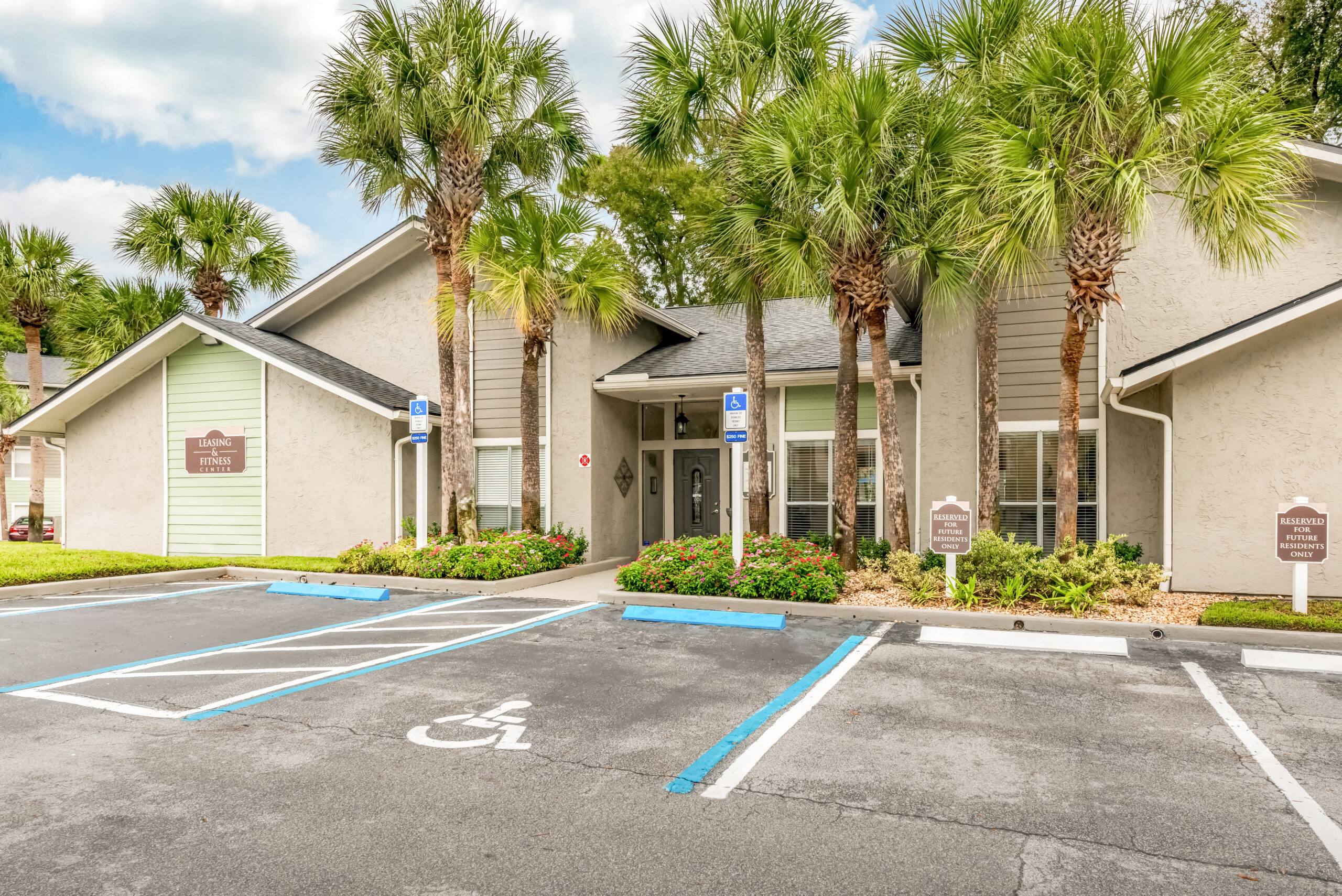 The parking lot at Brookwood Club apartments in Jacksonville, FL.