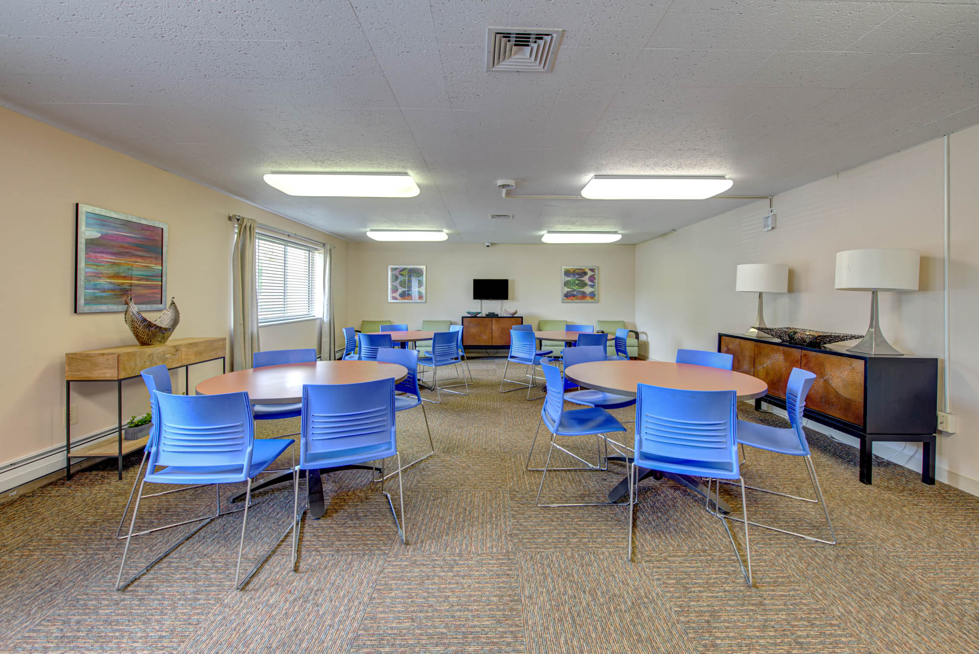 The clubroom at North Church Towers in Cleveland, Ohio.