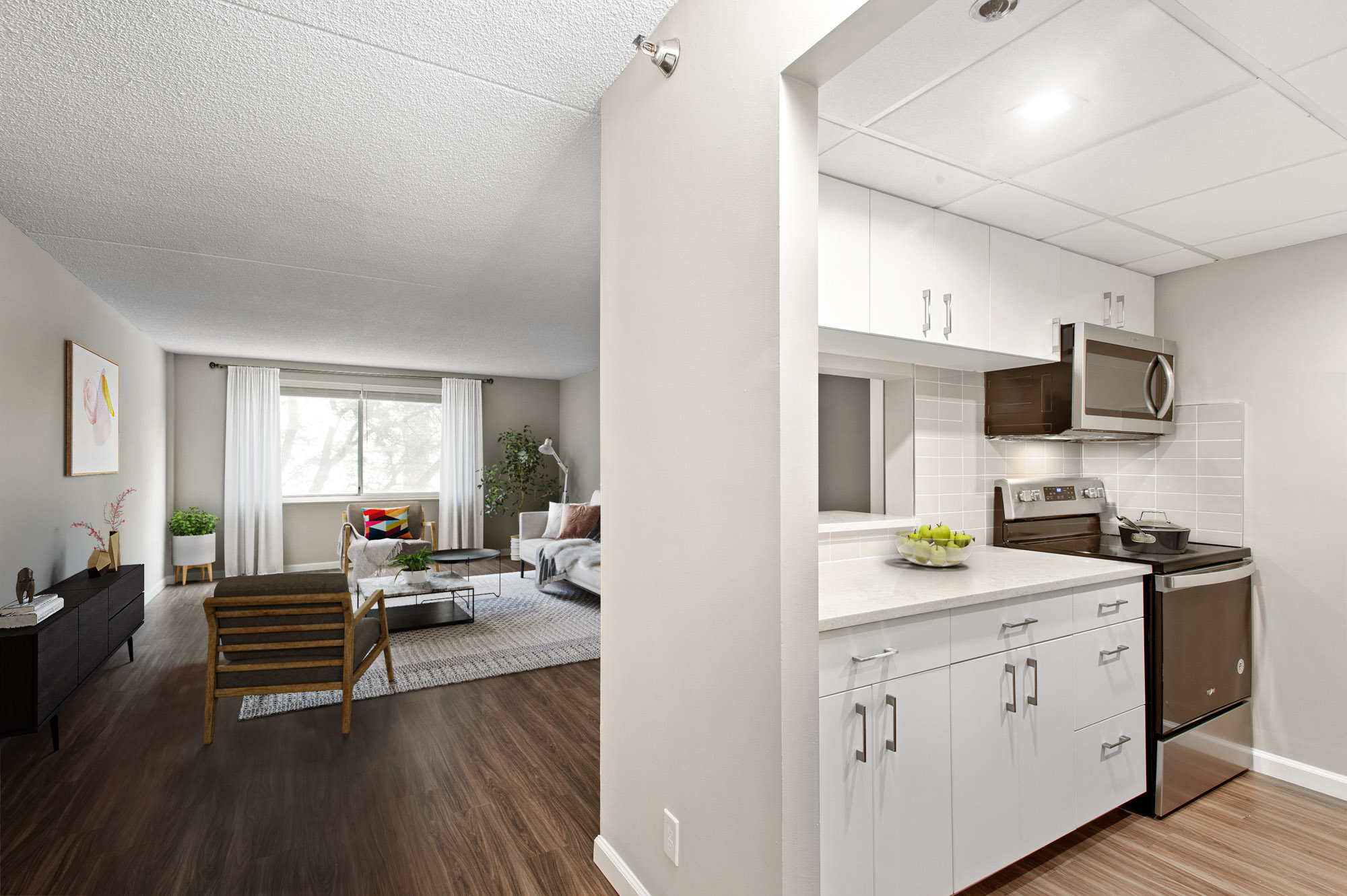 Living area at One Franklin Town in Philadelphia, PA