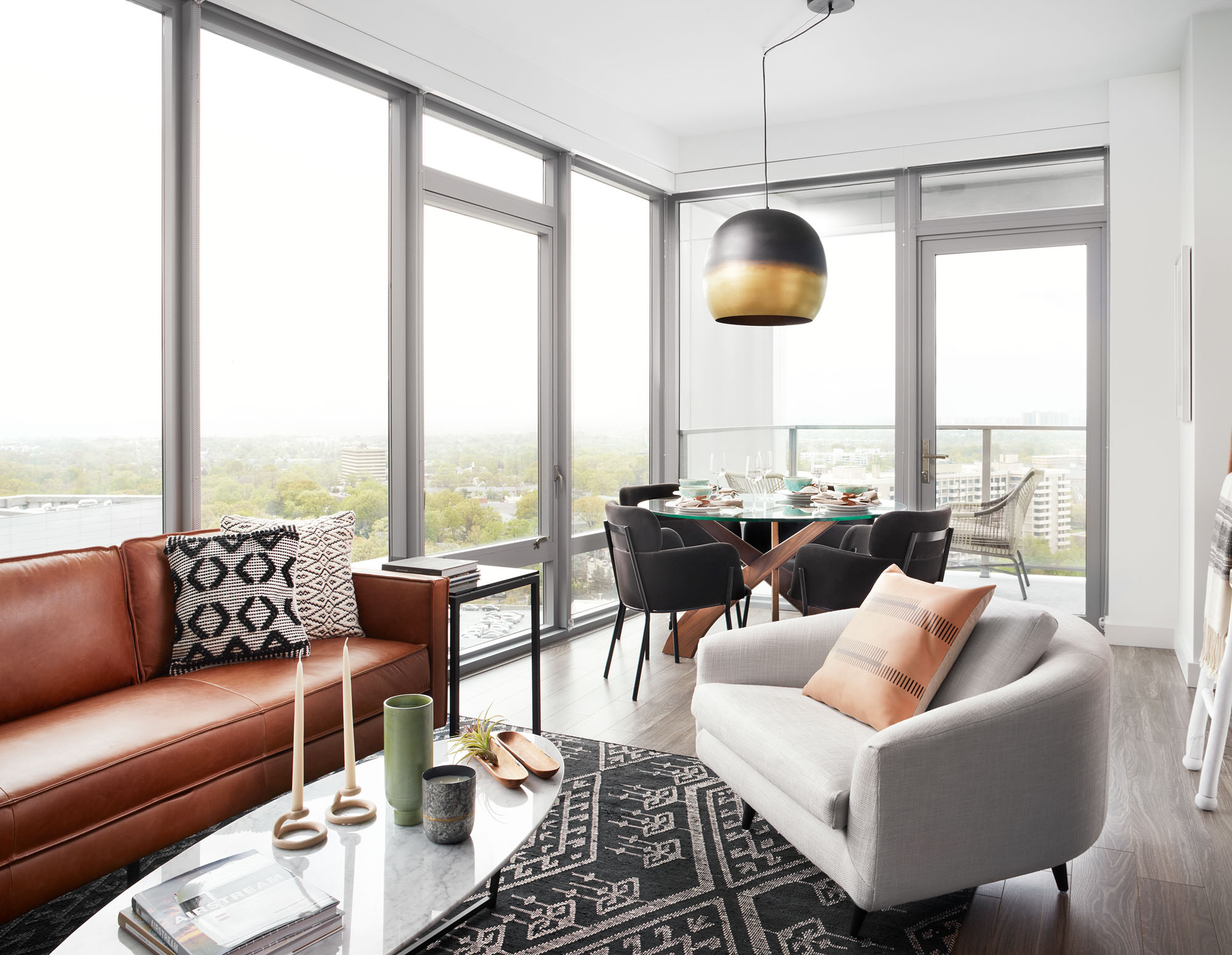 A living area at Origin apartments in Northern Virginia.