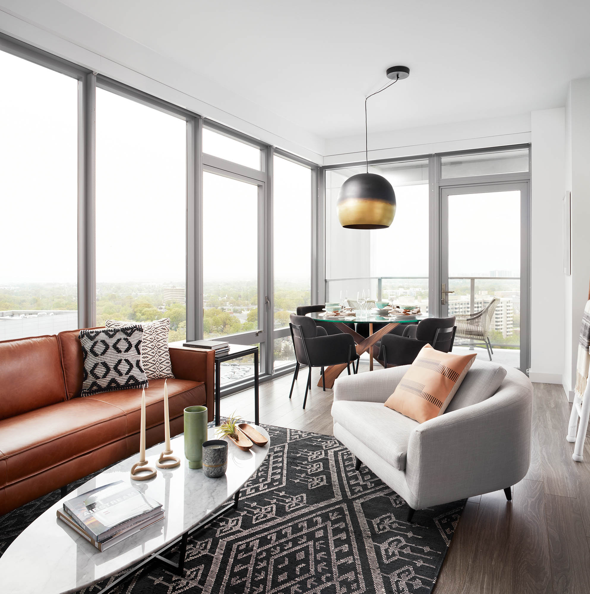 A living area at Origin apartments in Northern Virginia.