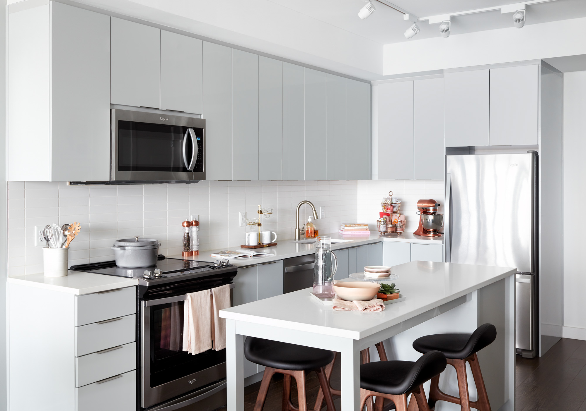 A kitchen at Origin apartments in Northern Virginia.