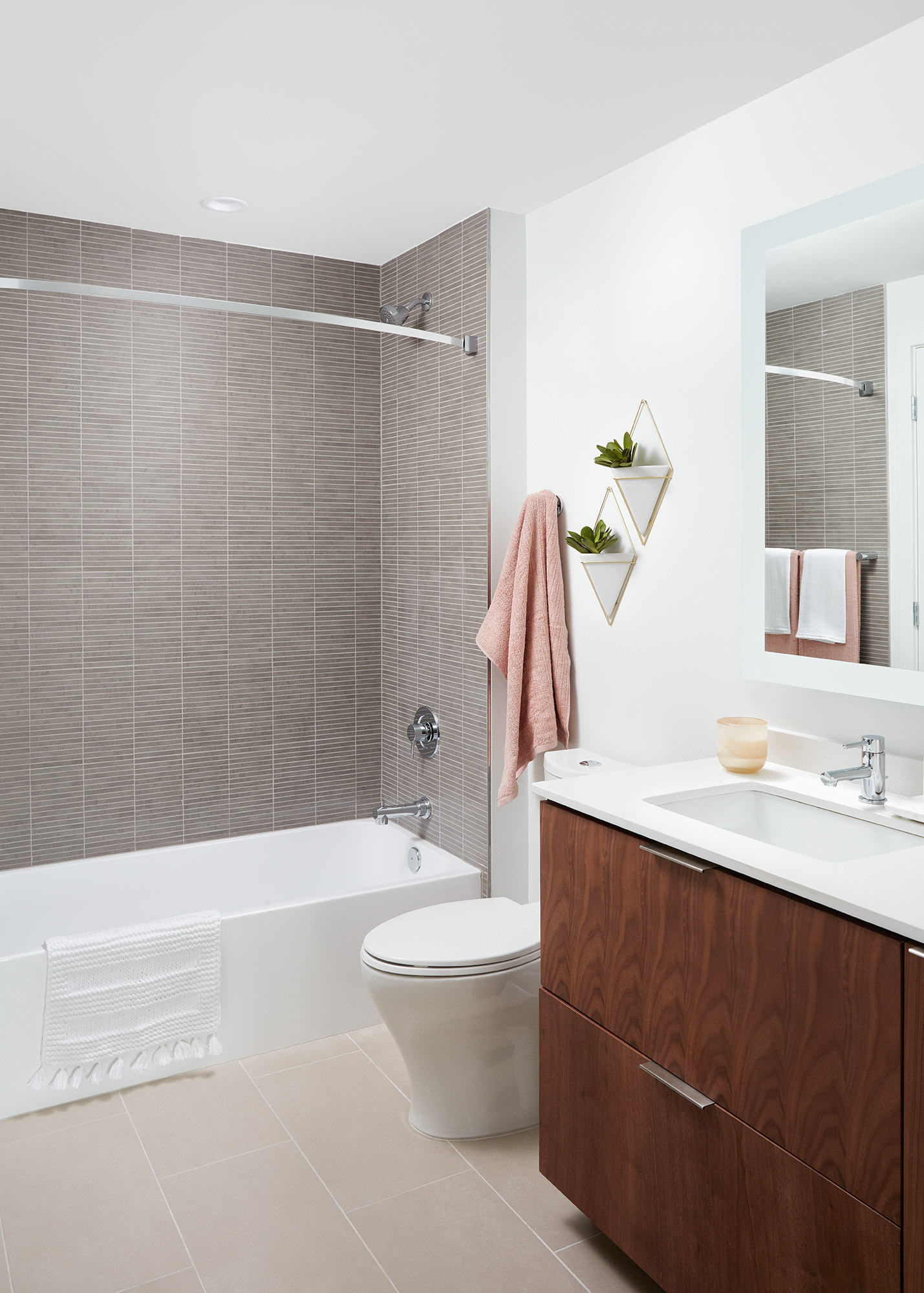 A bathroom at Origin apartments in Northern Virginia.