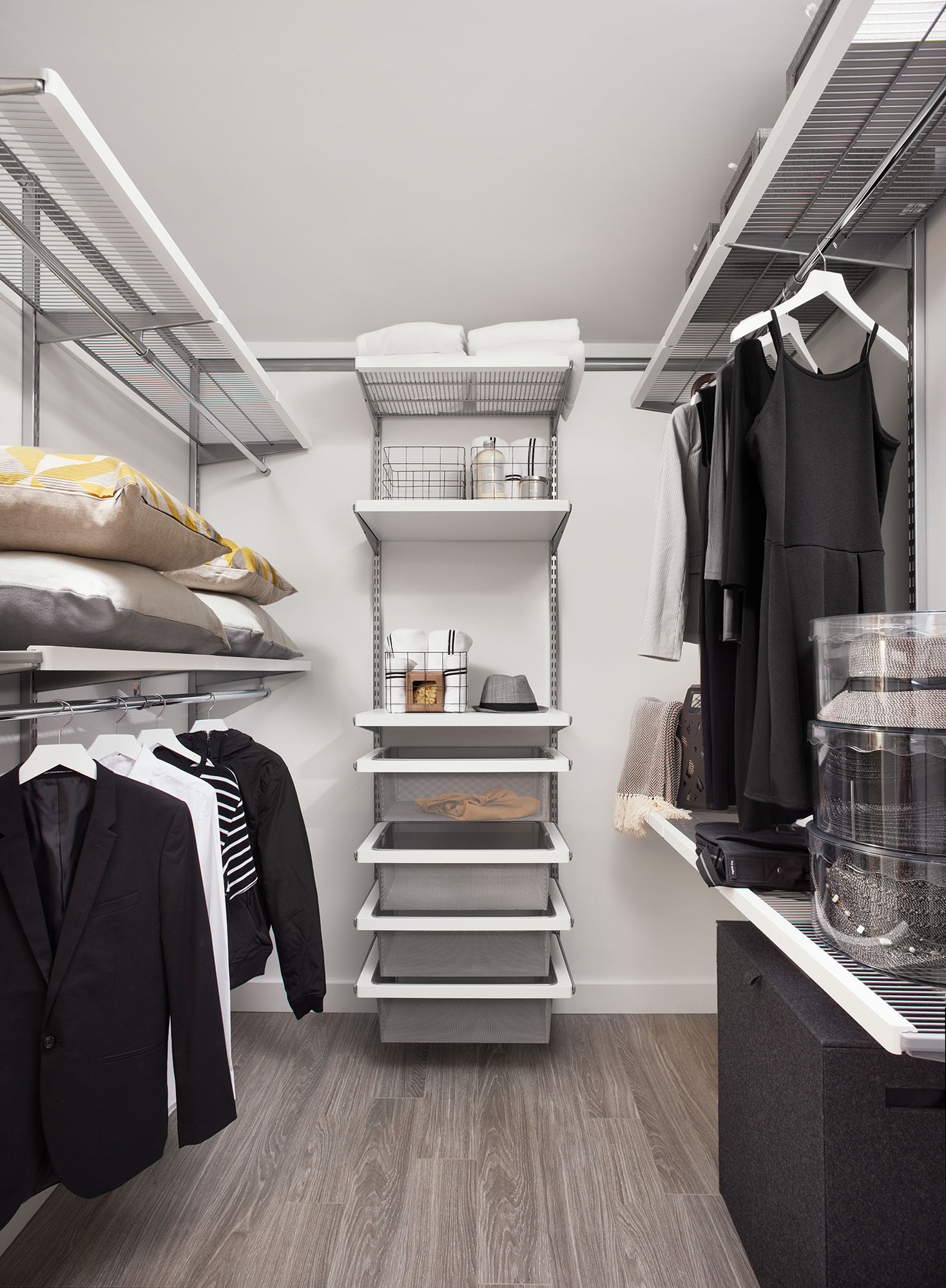 A closet at Origin apartments in Northern Virginia.