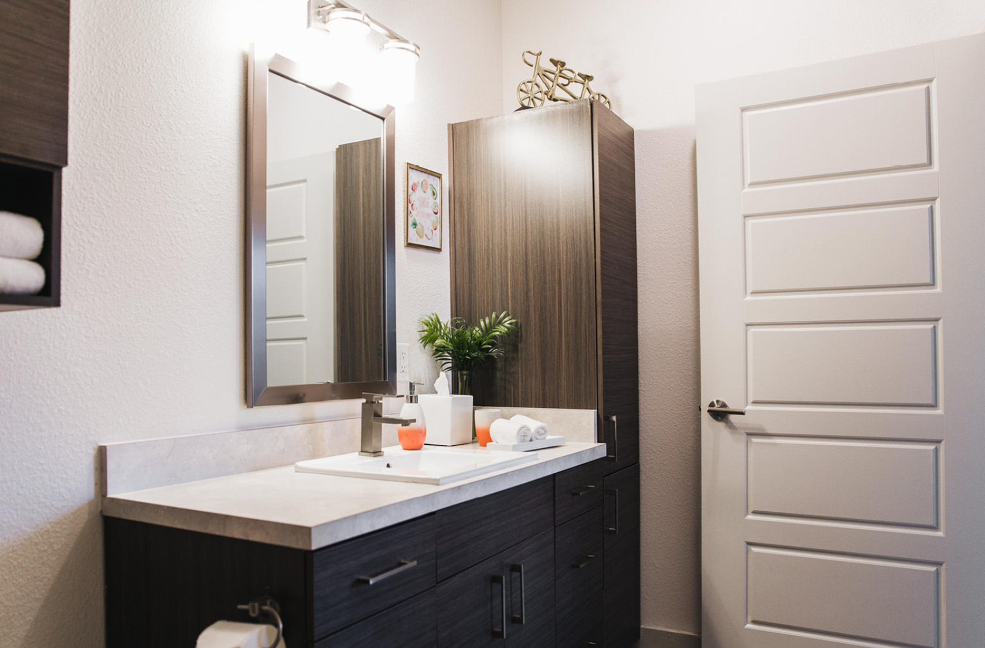 A bathroom in Domain apartments in Kissimmee, Florida.