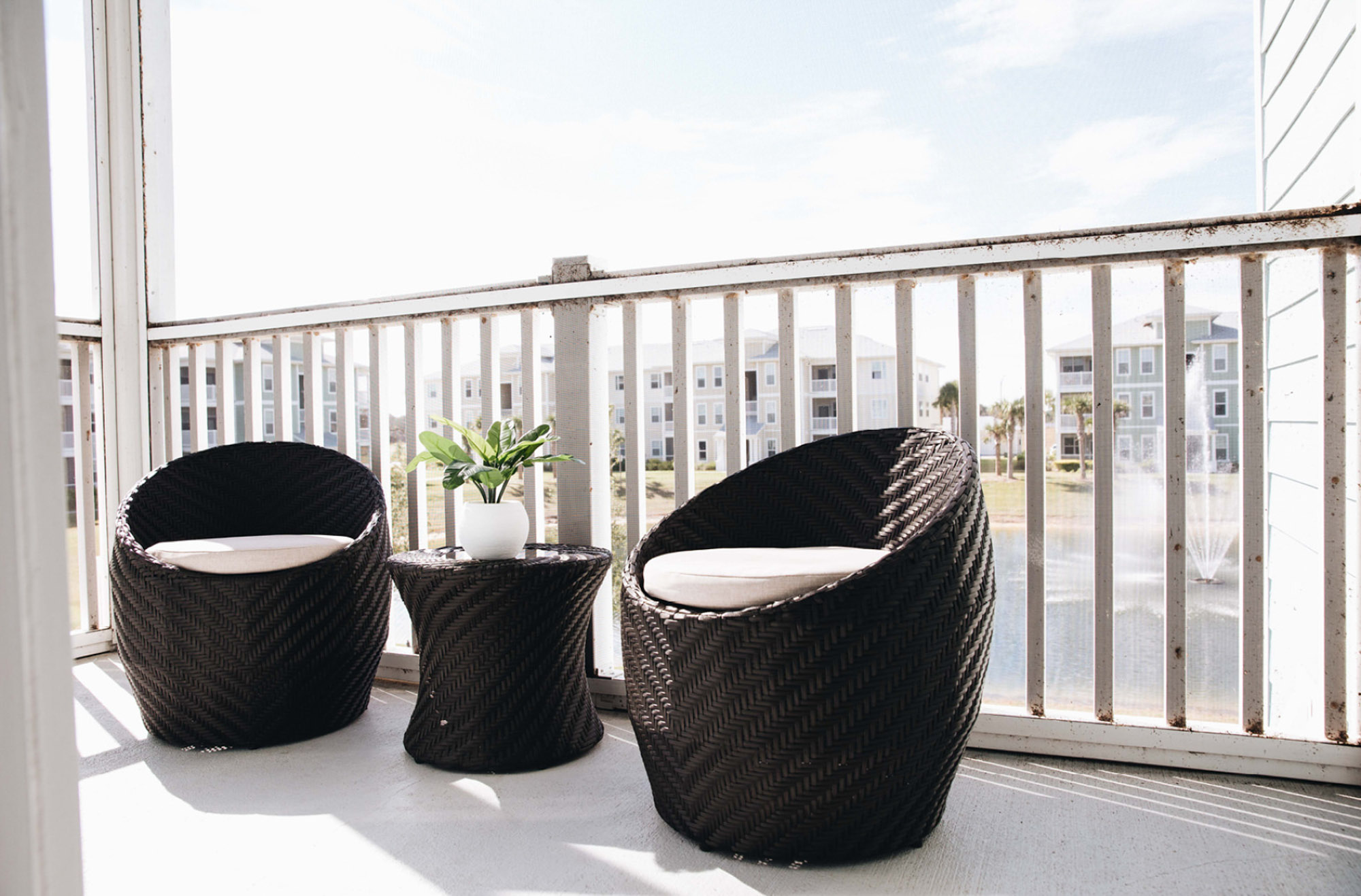 A balcony in Domain apartments in Kissimmee, Florida.