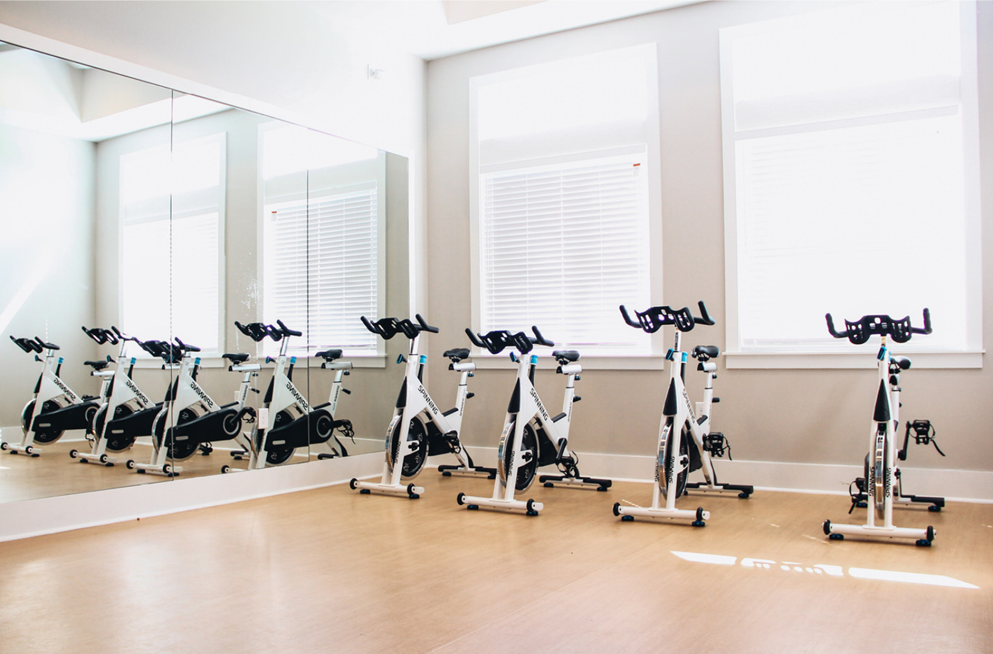 The fitness center at Domain apartments in Kissimmee, Florida.