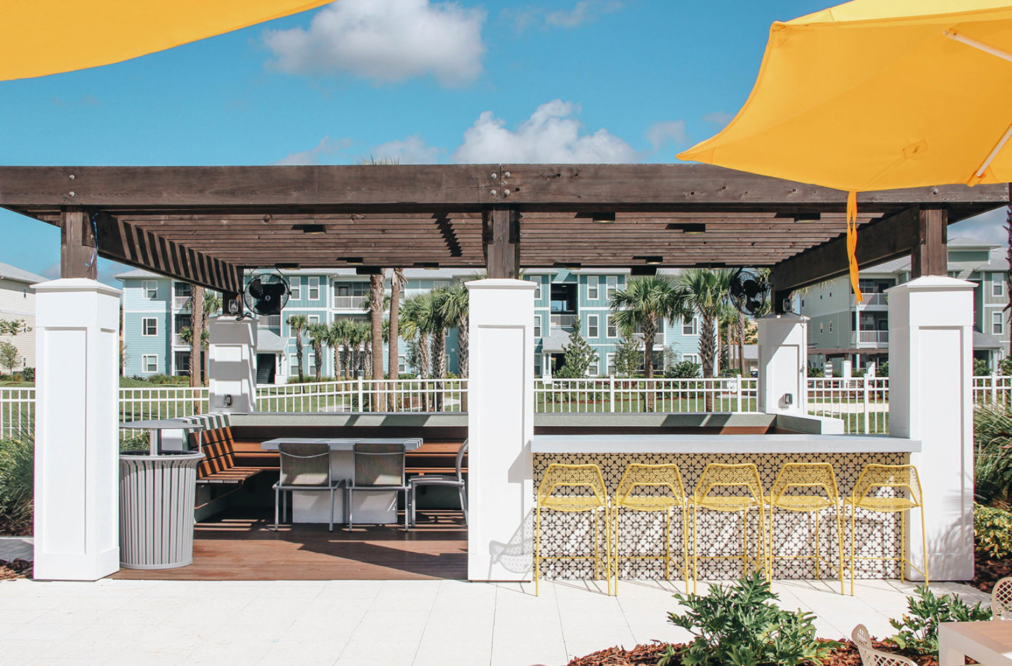 The grilling station at Domain apartments in Kissimmee, Florida.