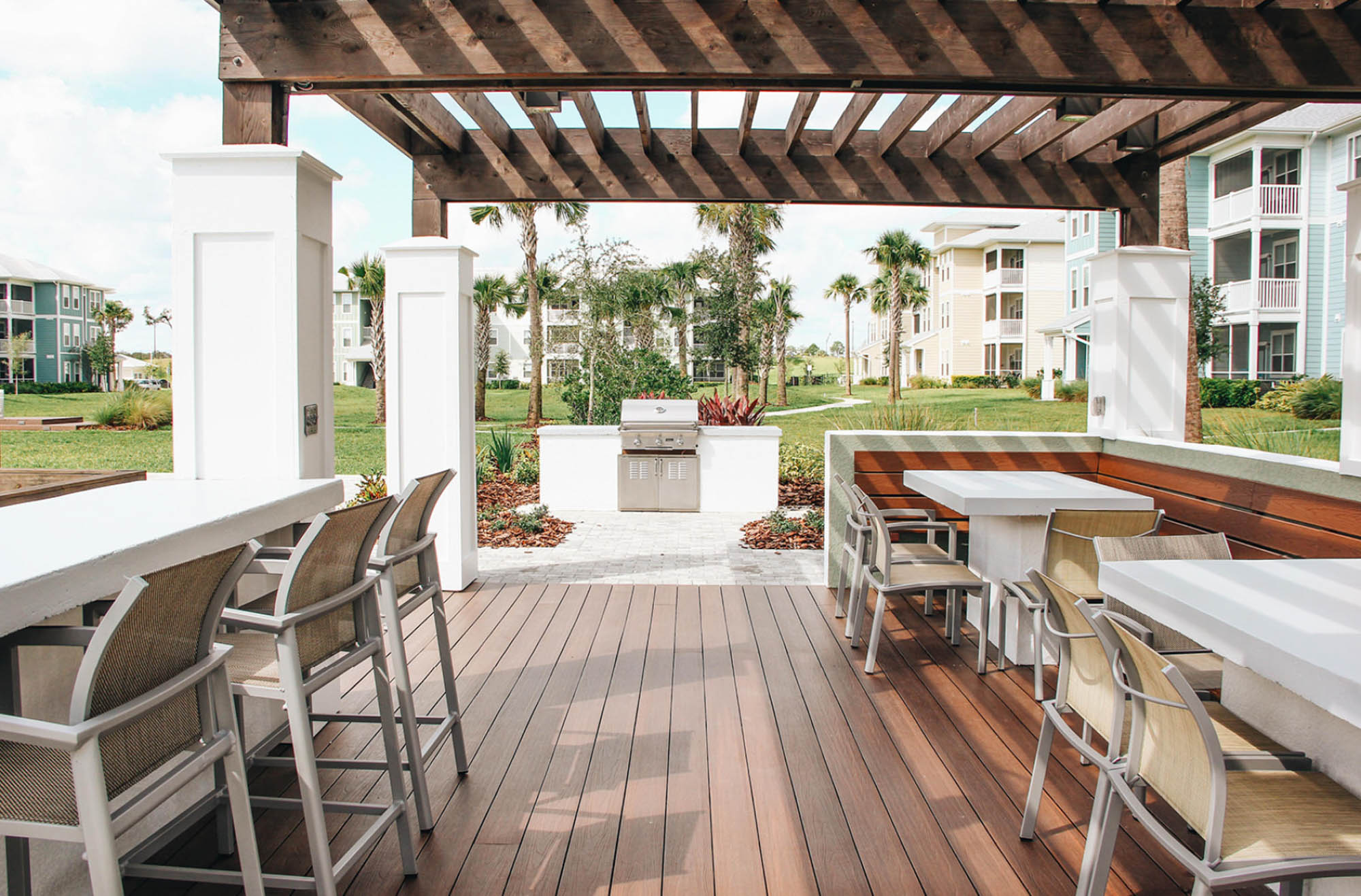 The grilling station at Domain apartments in Kissimmee, Florida.