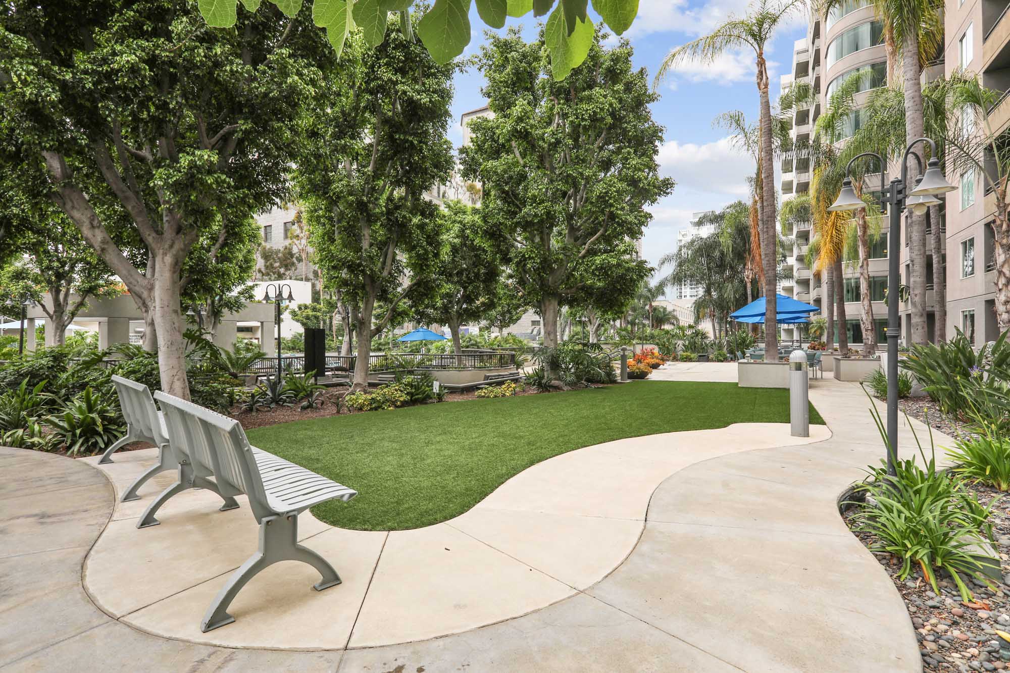 Our courtyard at The Met apartments in downtown Los Angeles, California.