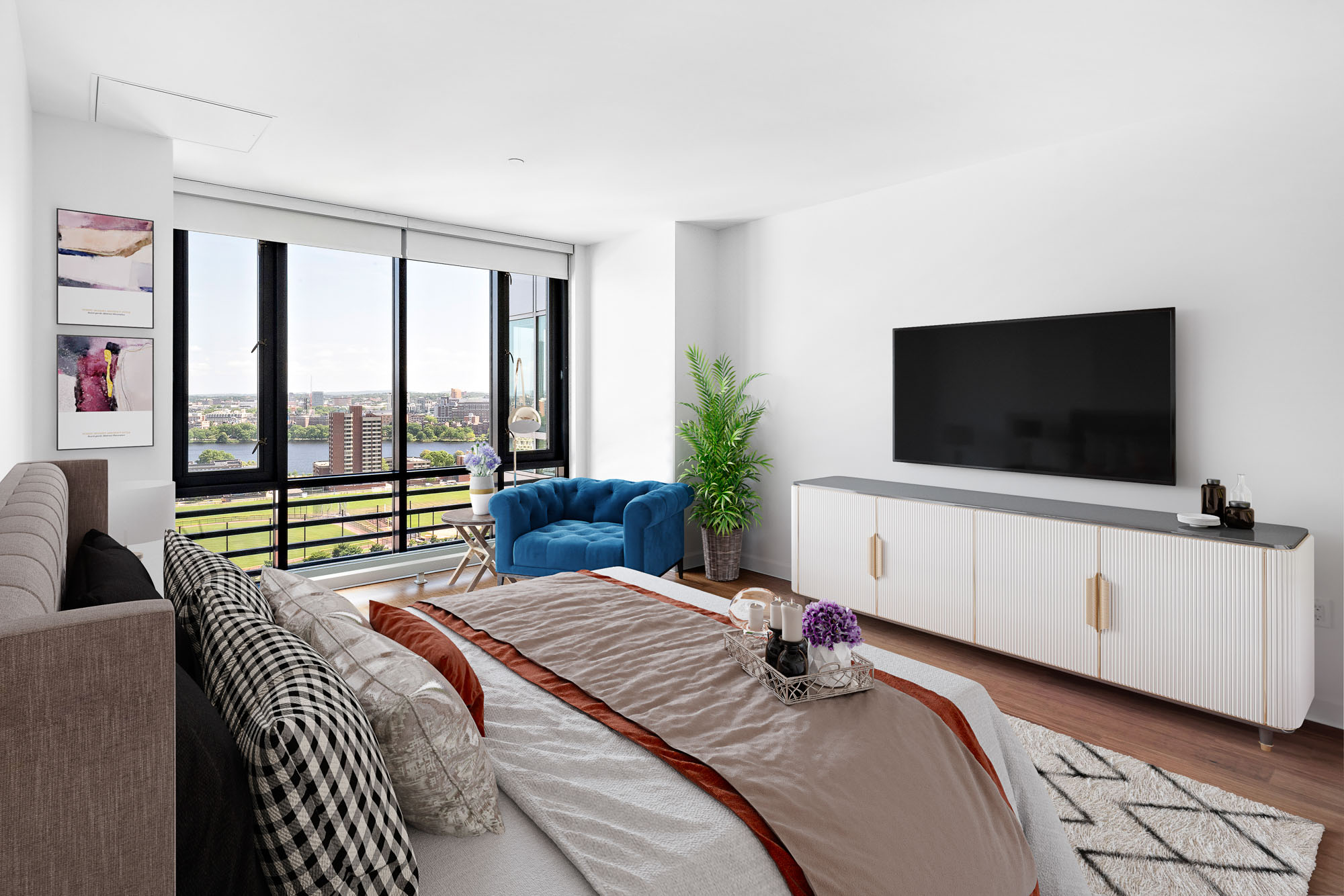 Bedroom at 100 Landsdowne St Apartments