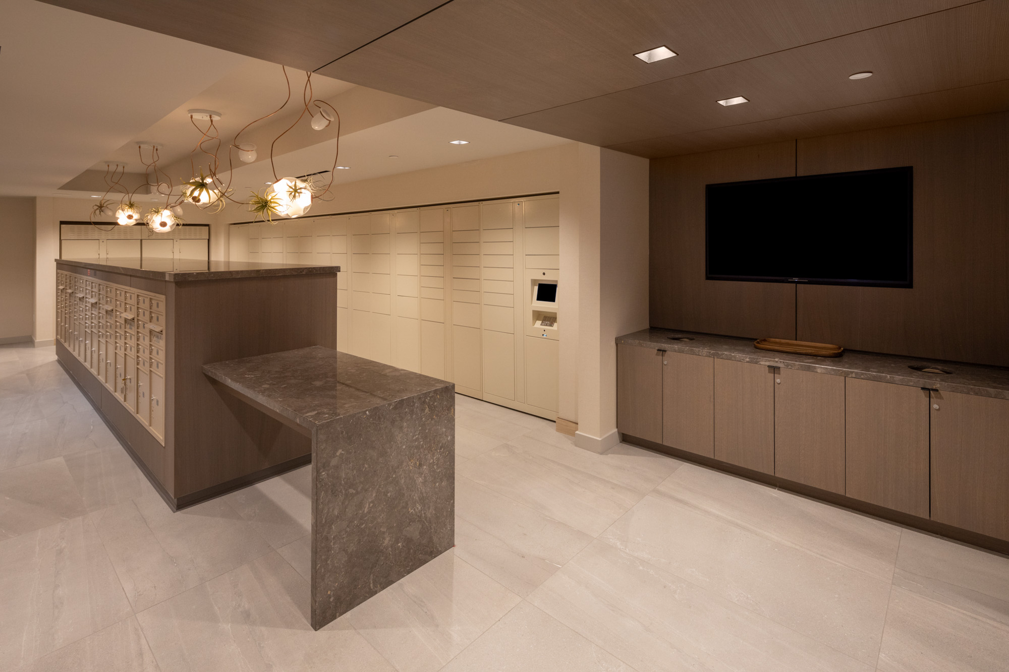 Package lockers at The Merian apartments in San Diego, California.