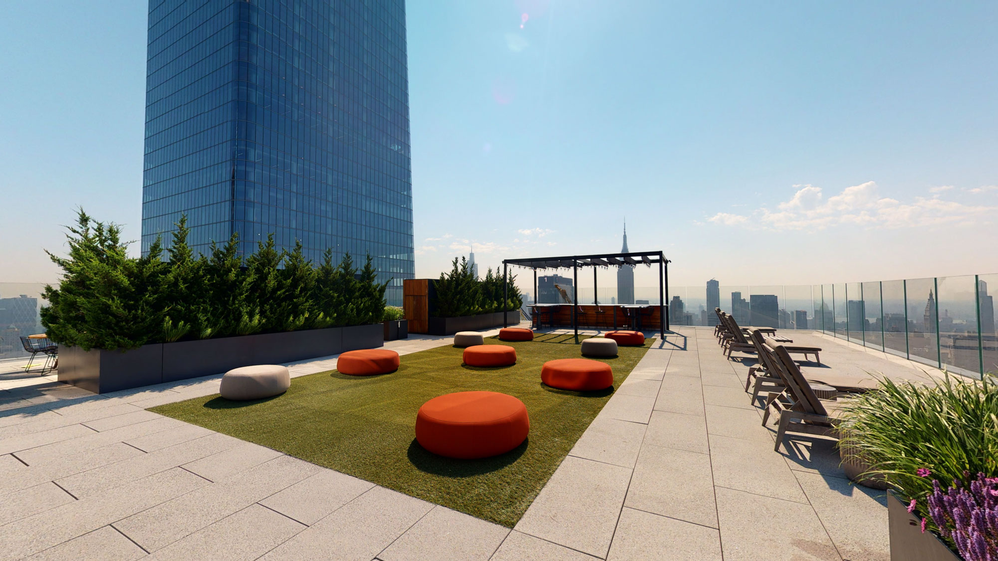 The rooftop terrace in The Eugene apartment in Manhattan, New York.