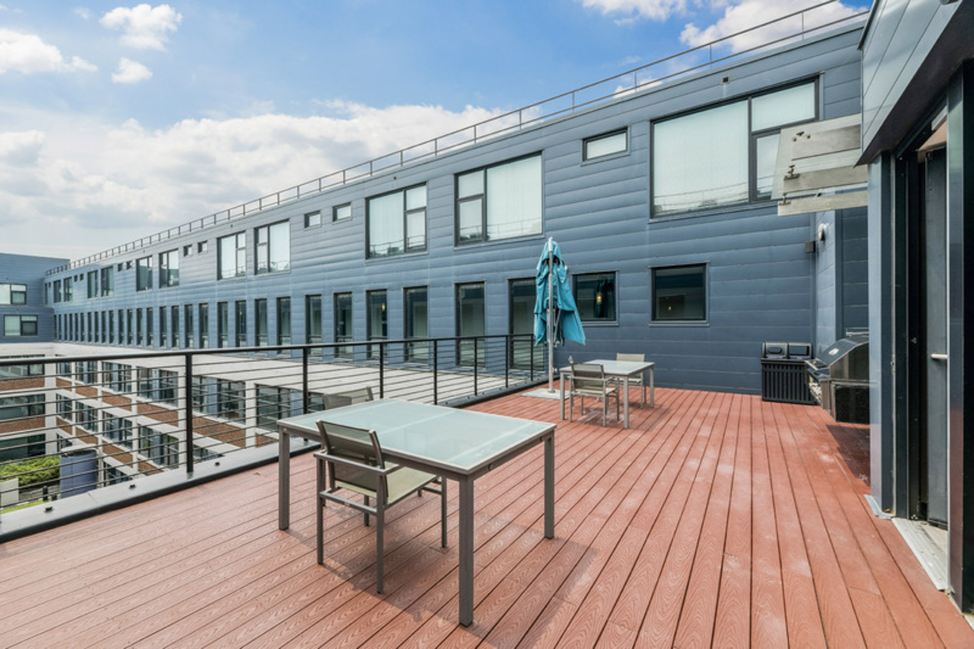 The penthouse terrace at Foundry Lofts apartments in Washington, D.C.