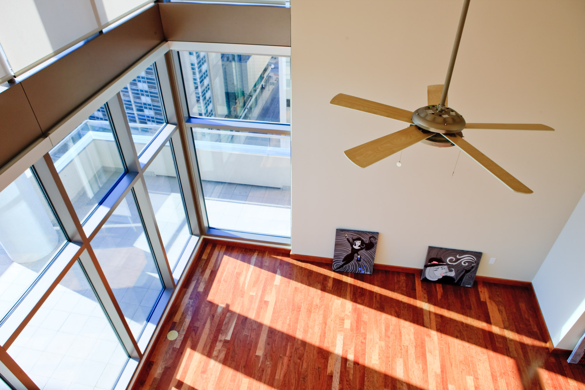 Aerial of living room space at The Element