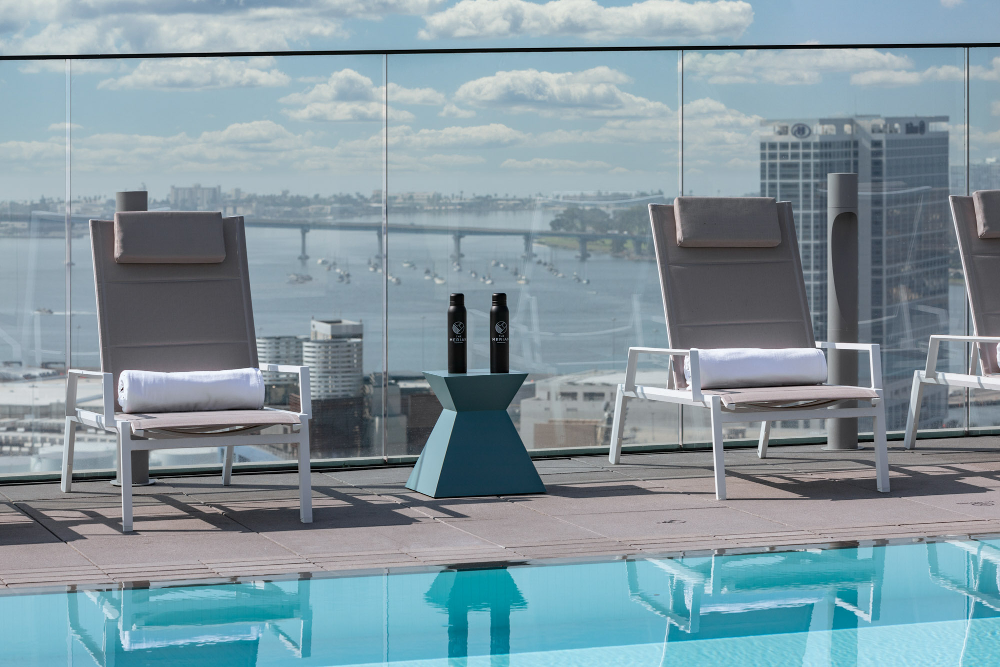 Rooftop pool at The Merian apartments in San Diego, California.